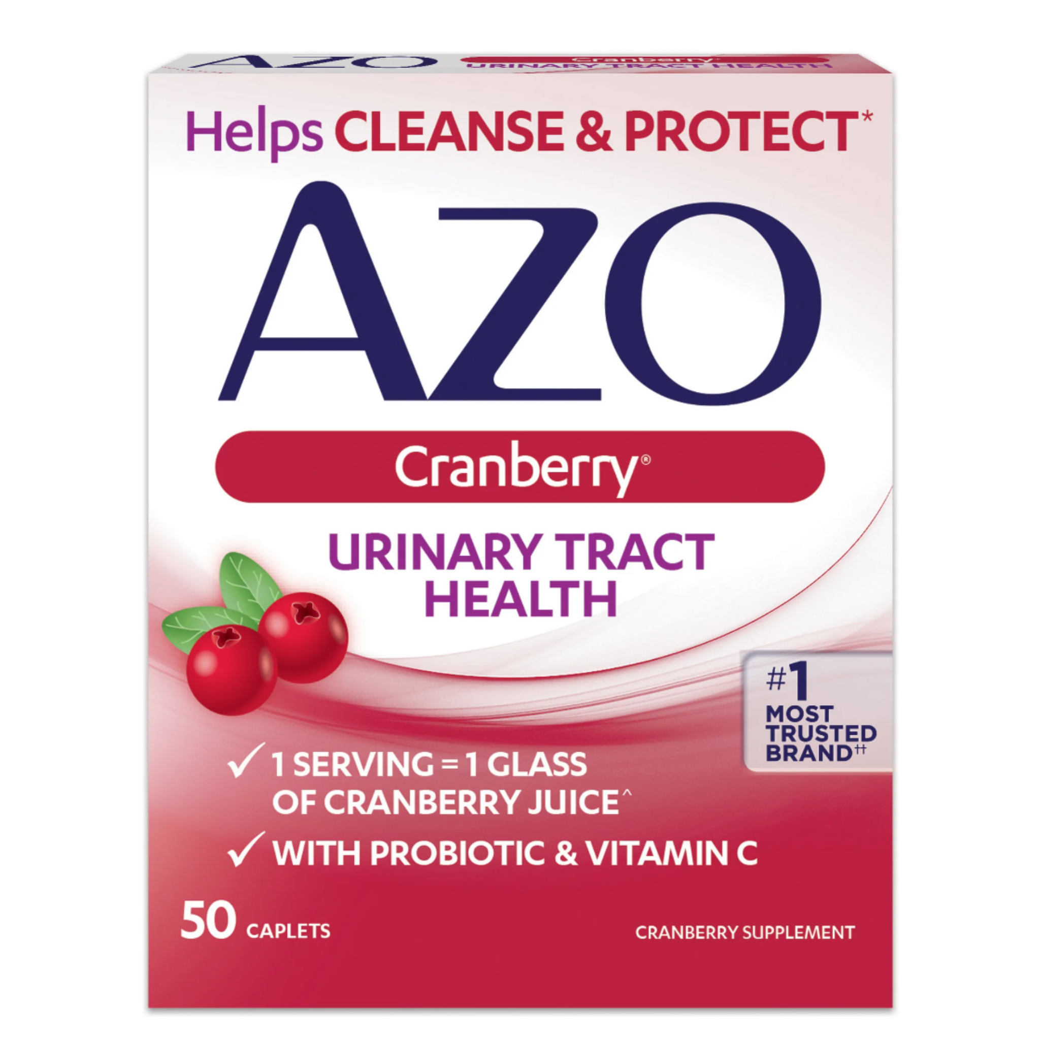 AZO Cranberry for Urinary Tract Health to Cleanse & Protect, 50 ct