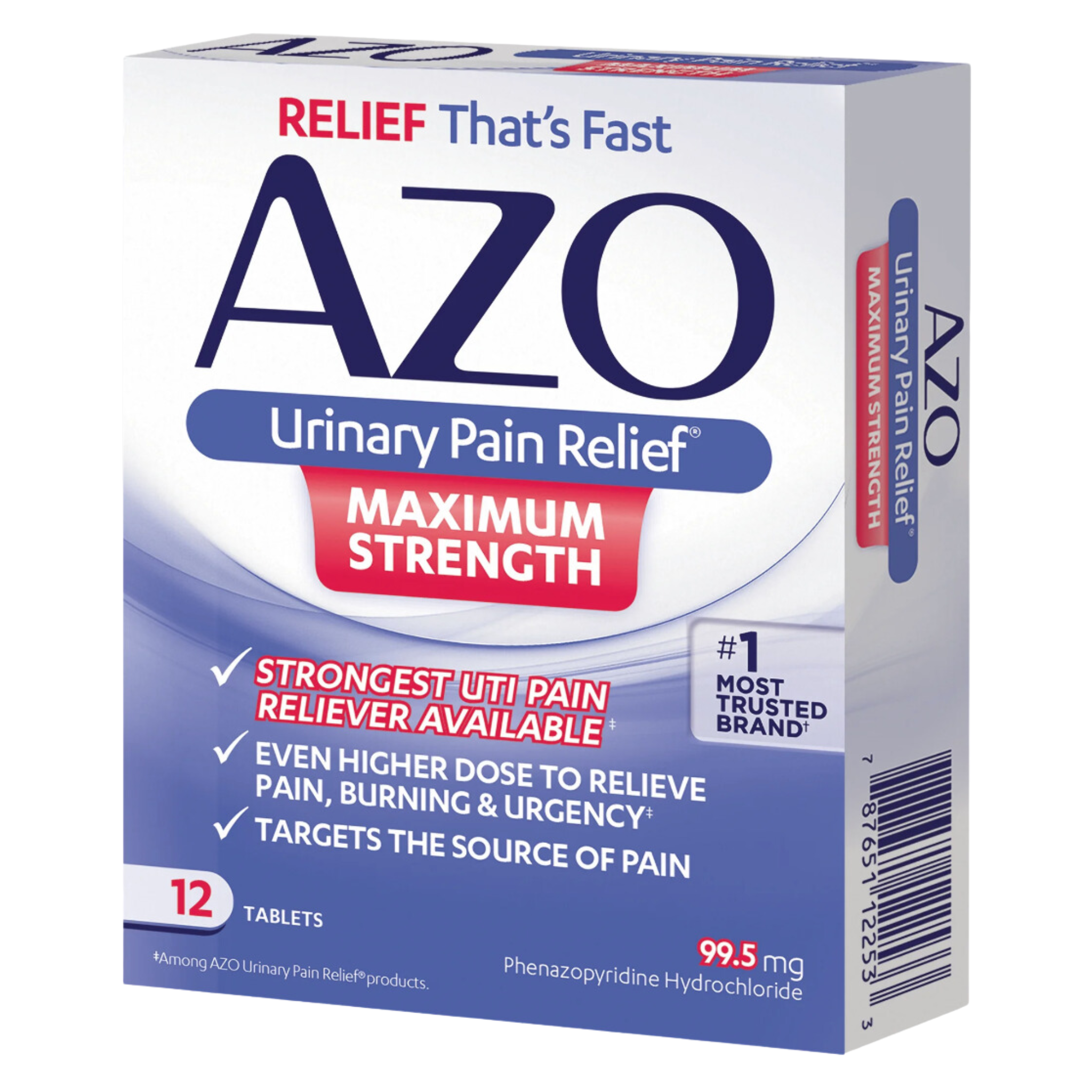 AZO Urinary Pain Relief, Maximum Strength Tablets, 12 CT