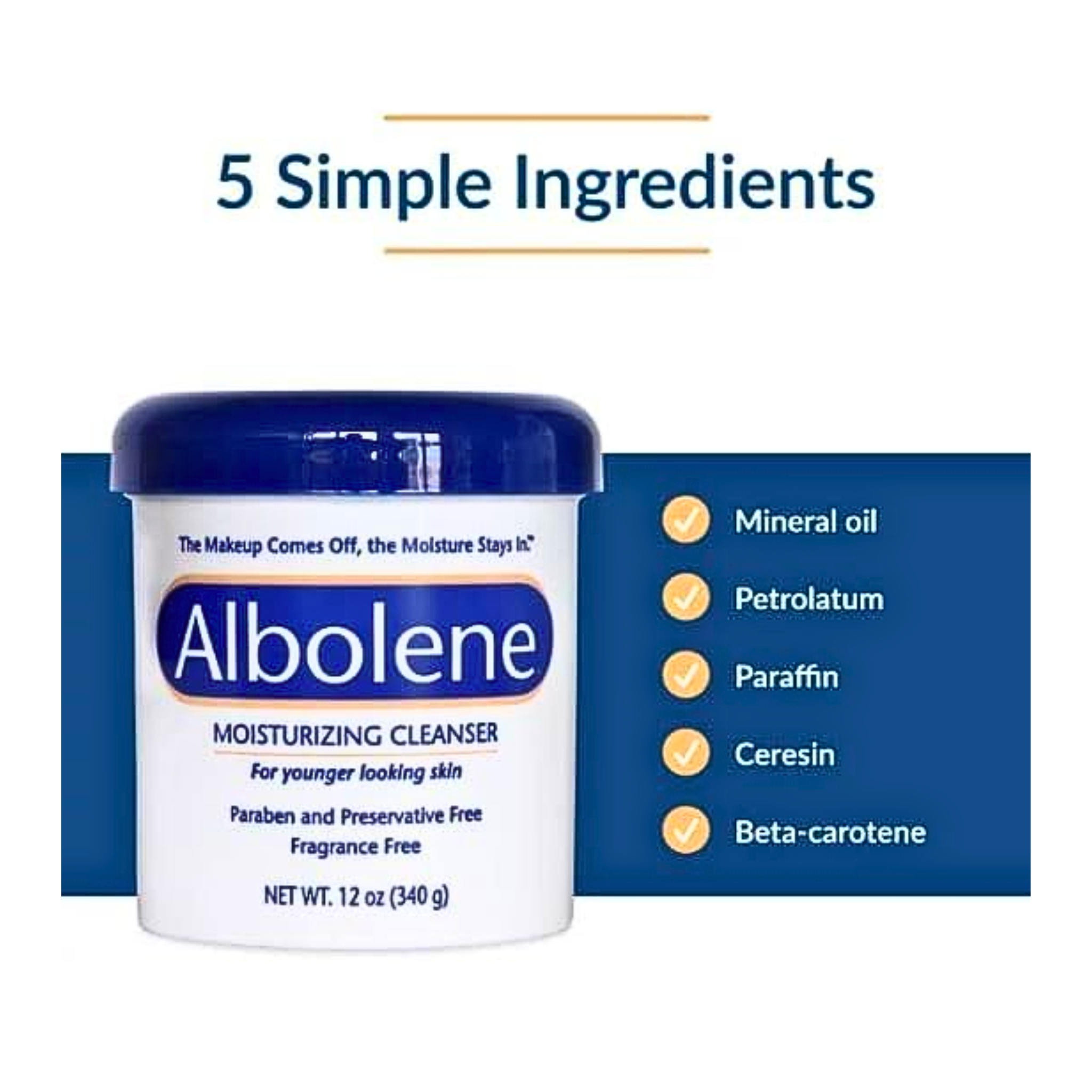 Albolene, Moisturizing Cleanser, Fragrance-Free Makeup Remover, 12 oz