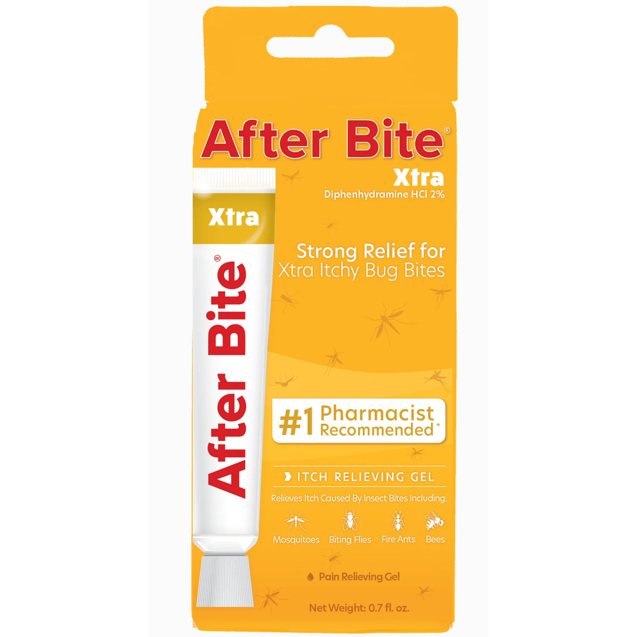 After Bite, Xtra Anti-Itch Gel with Diphenhydramine HCl 2%, Fast Relief from Insect Bites & Stings, 0.7 oz