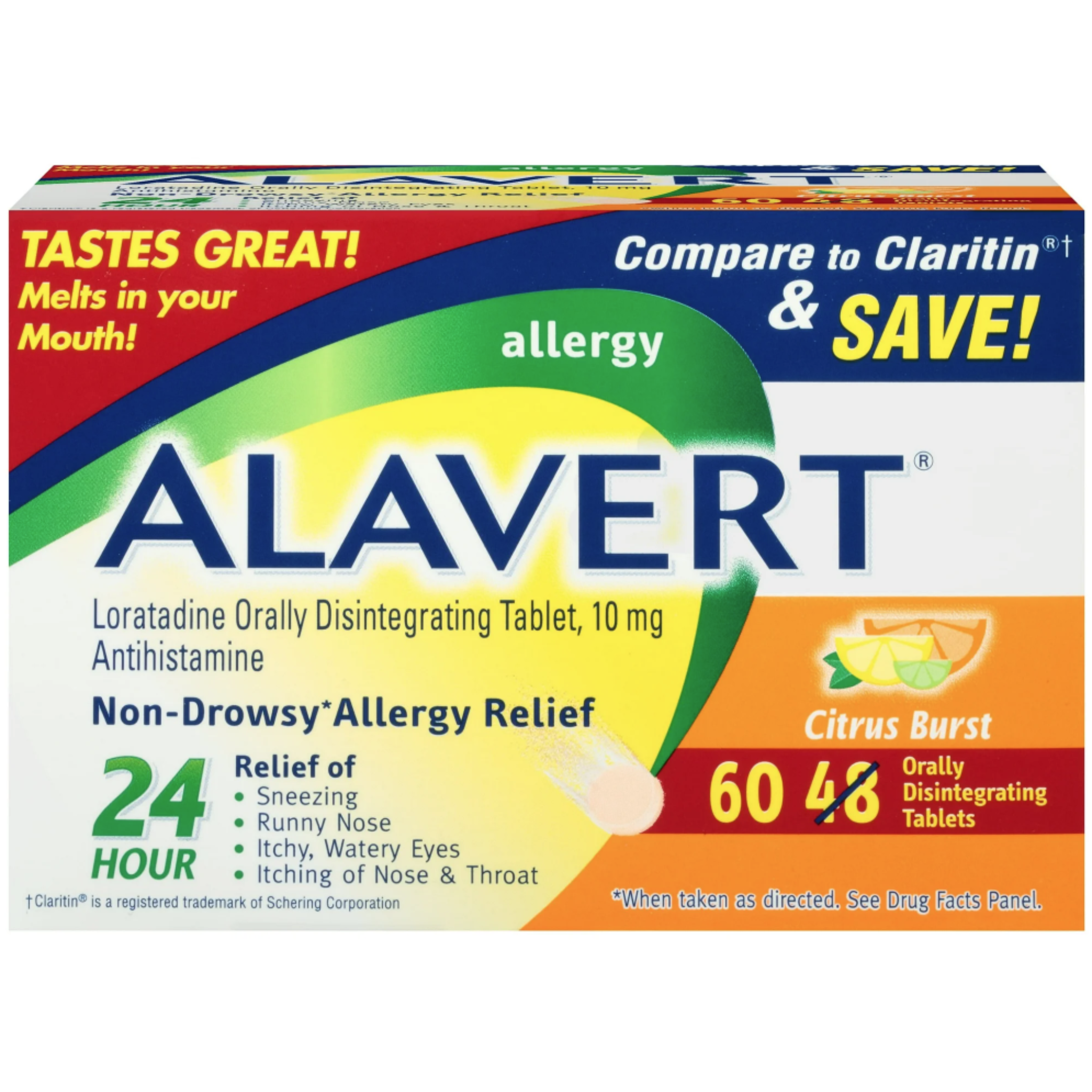 Alavert Allergy Orally Disintegrating Tablets, Citrus Burst, 60 Ct