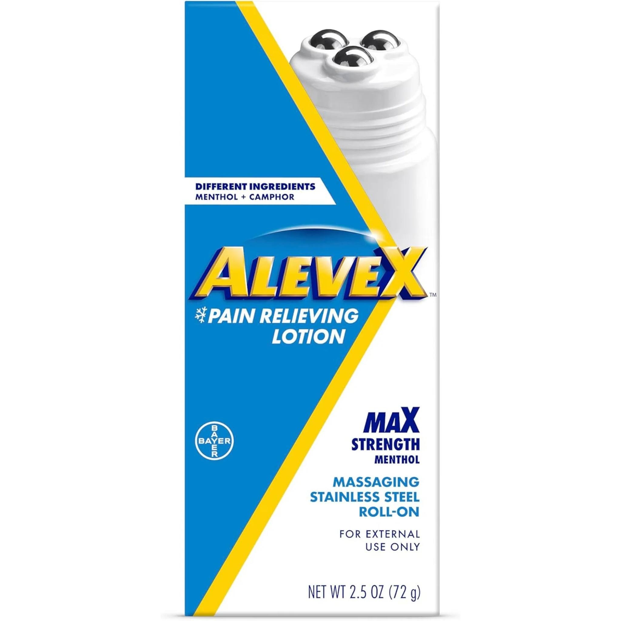 AleveX Pain Relieving Lotion with Rollerball Applicator Topical Pain Reliever, 2.5oz