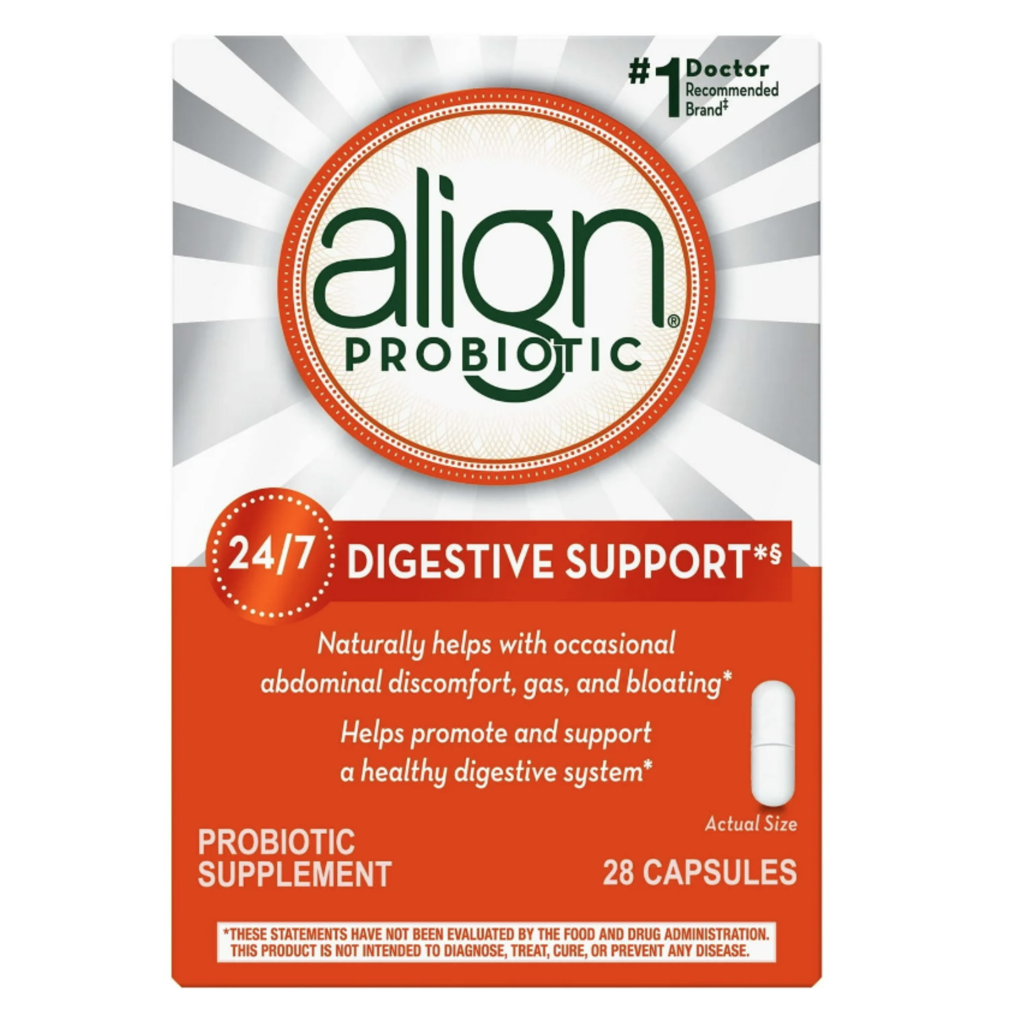 Align Probiotic Capsules, Men and Women's Daily Probiotic Supplement for Digestive Health, 28 Ct