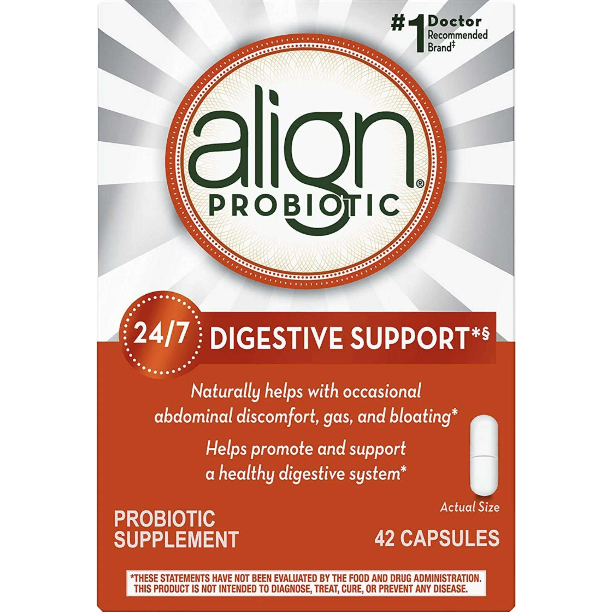 Align Probiotic Daily Digestive Health Supplement Capsules, 42 Ct