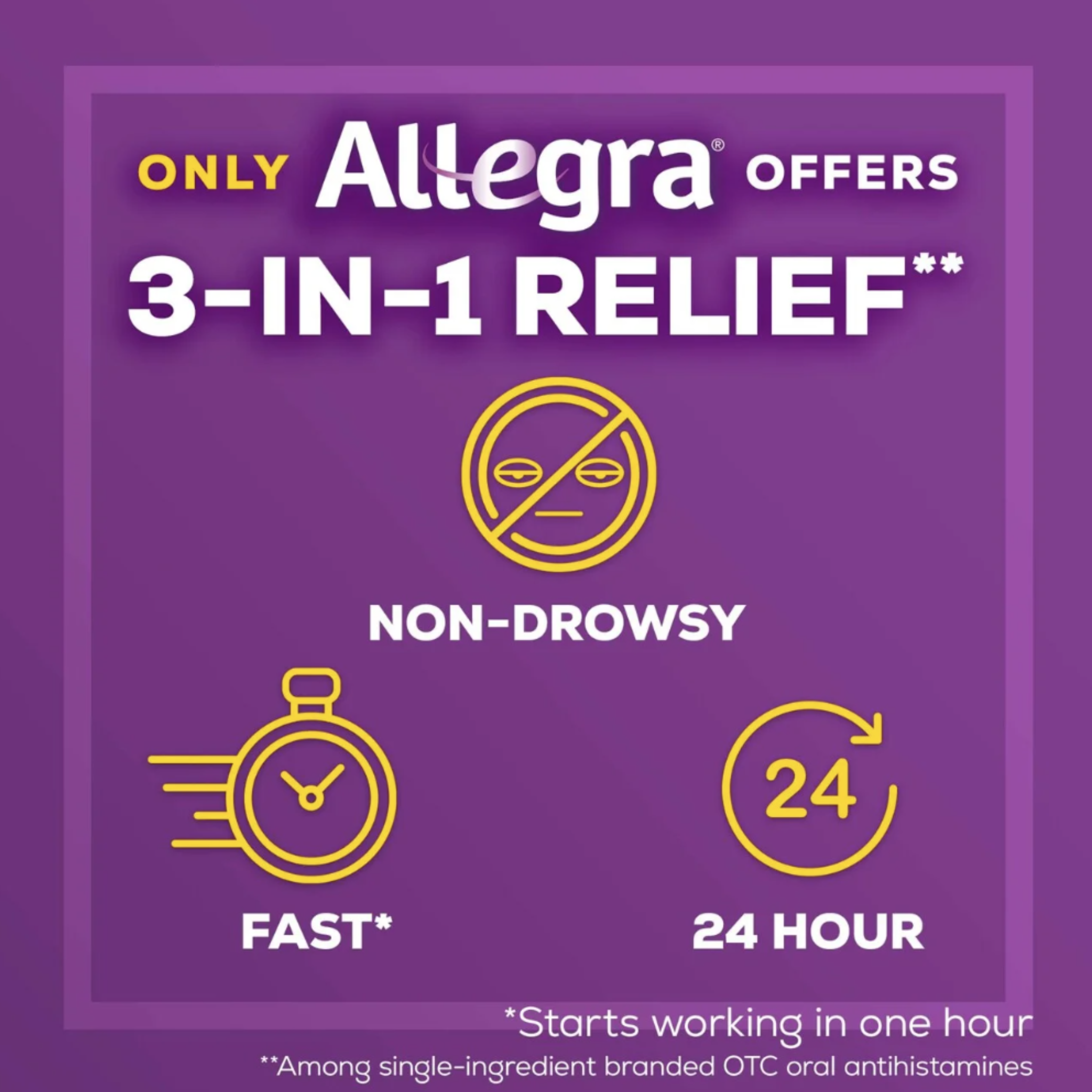 Allegra Adult 180 mg 24HR Tablet, Allergy Relief, 15 Ct