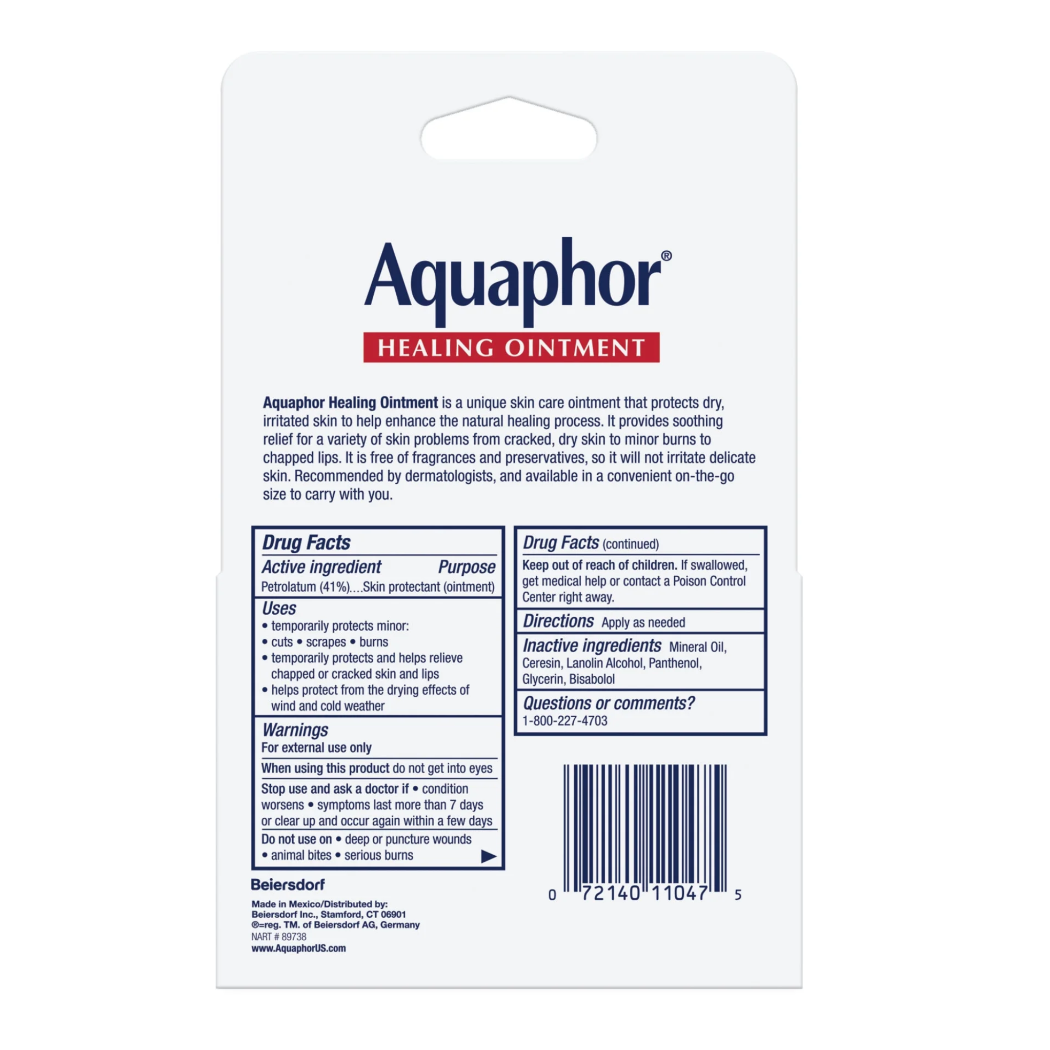 Aquaphor®, Healing Ointment, Advanced Therapy Skin Protectant for Dry & Cracked Skin, 0.35 oz, 2 Pack