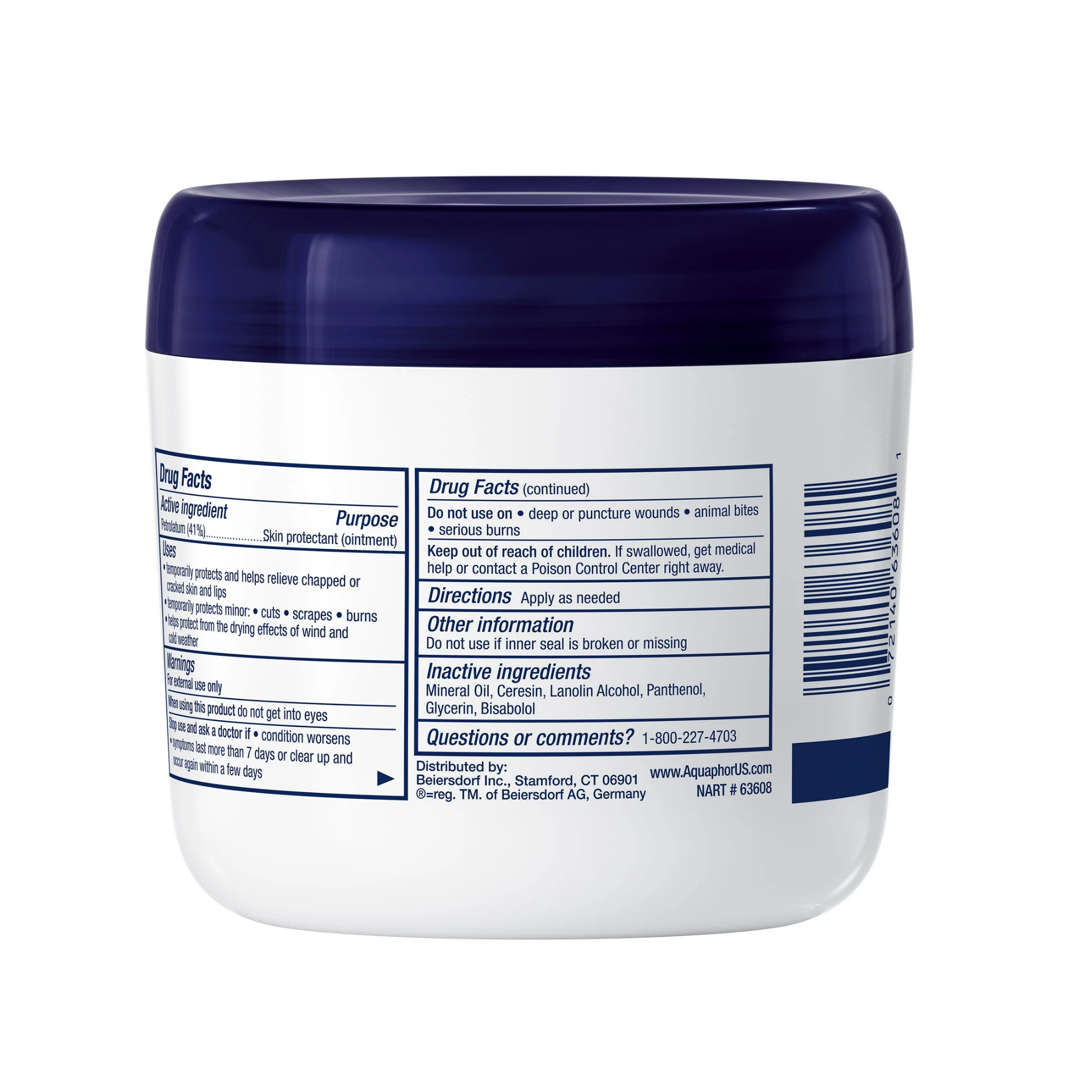 Aquaphor, Healing Ointment, Soothing Moisture for Dry Skin, Use After Hand Washing, 14 oz Jar