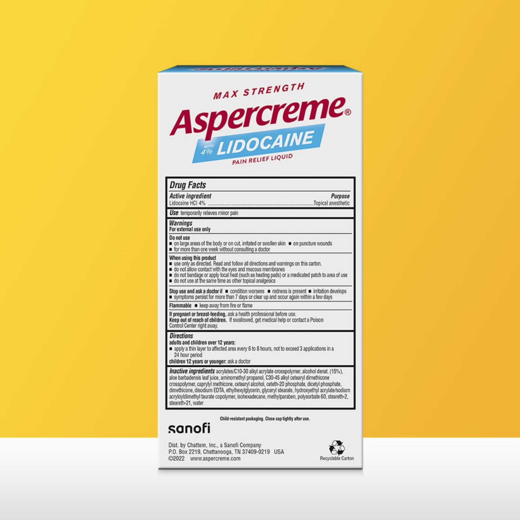 Aspercreme 4% Lidocaine No Mess Applicator, 2.5 oz