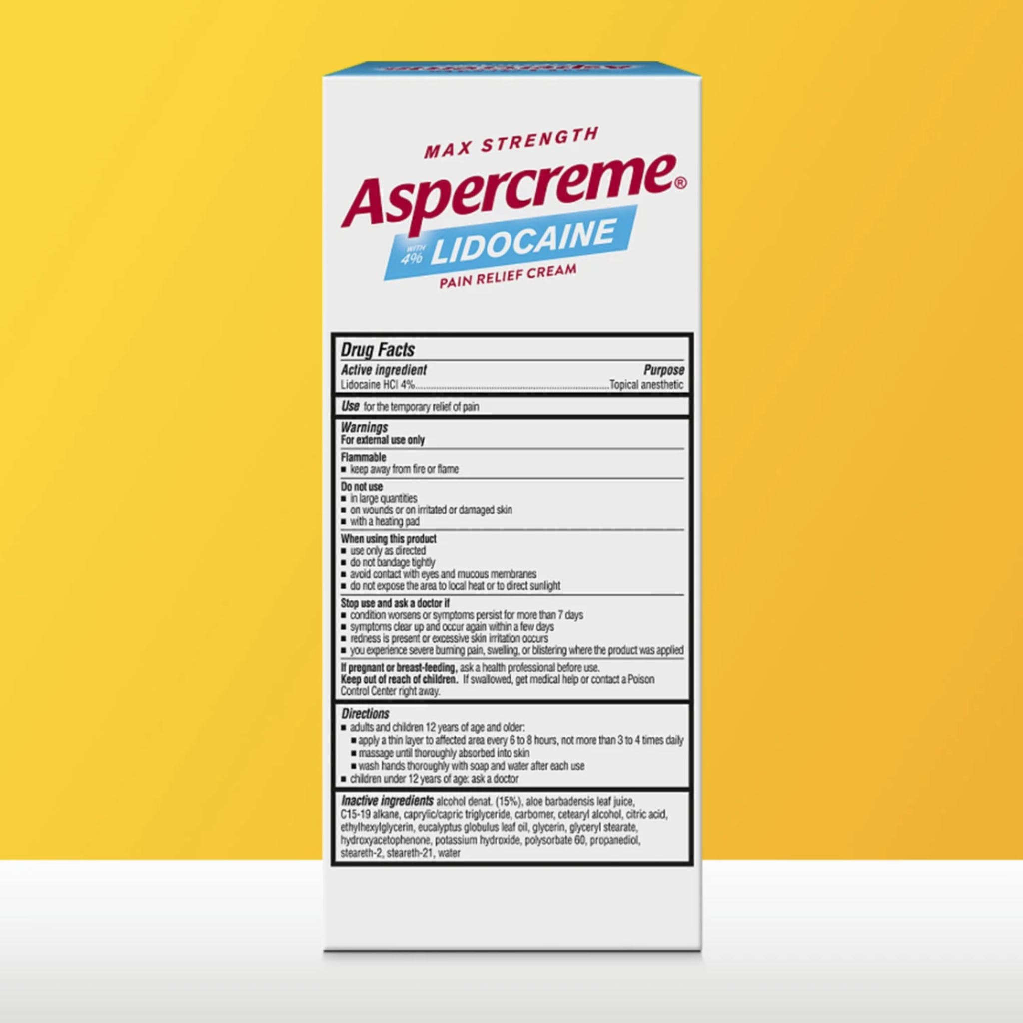 Aspercreme with 4% Lidocaine Cream, Eucalyptus, 3 oz