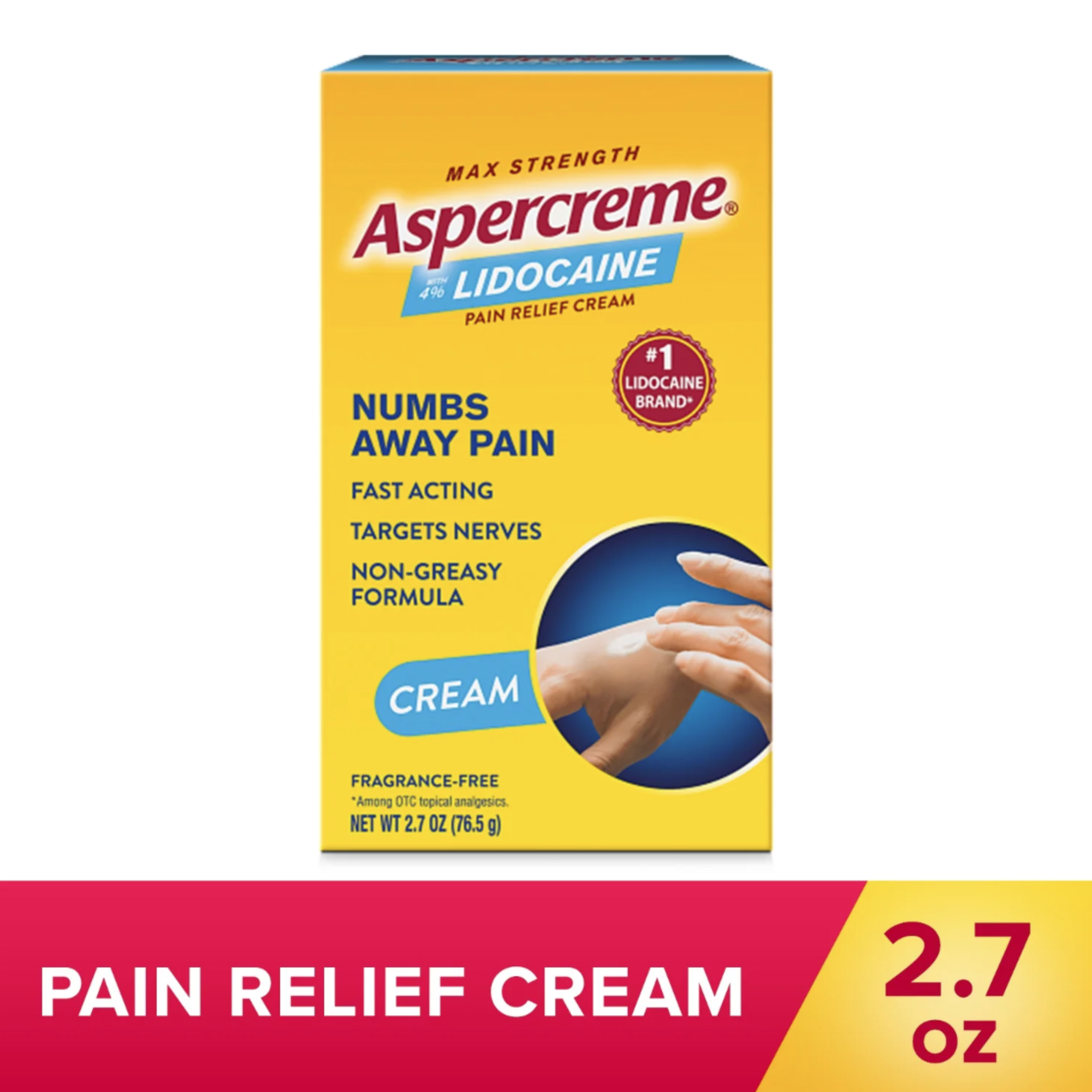 Aspercreme with 4% Lidocaine Pain Relief Cream, 2.7 oz.