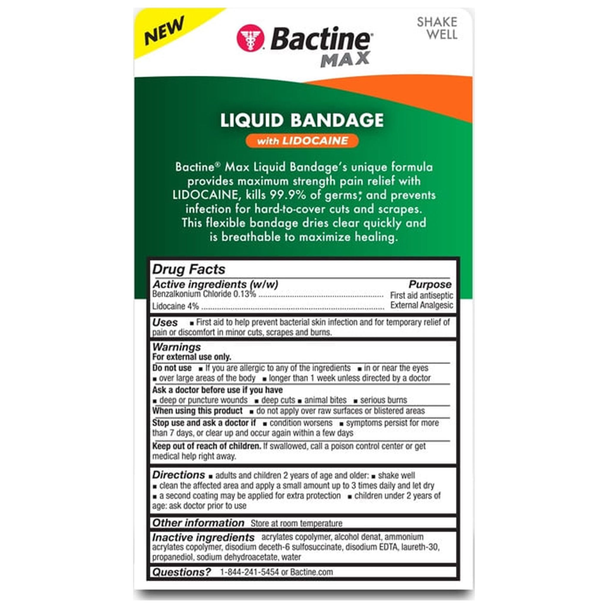 Bactine MAX Liquid Bandage with Lidocaine, .30 fl. Ounce