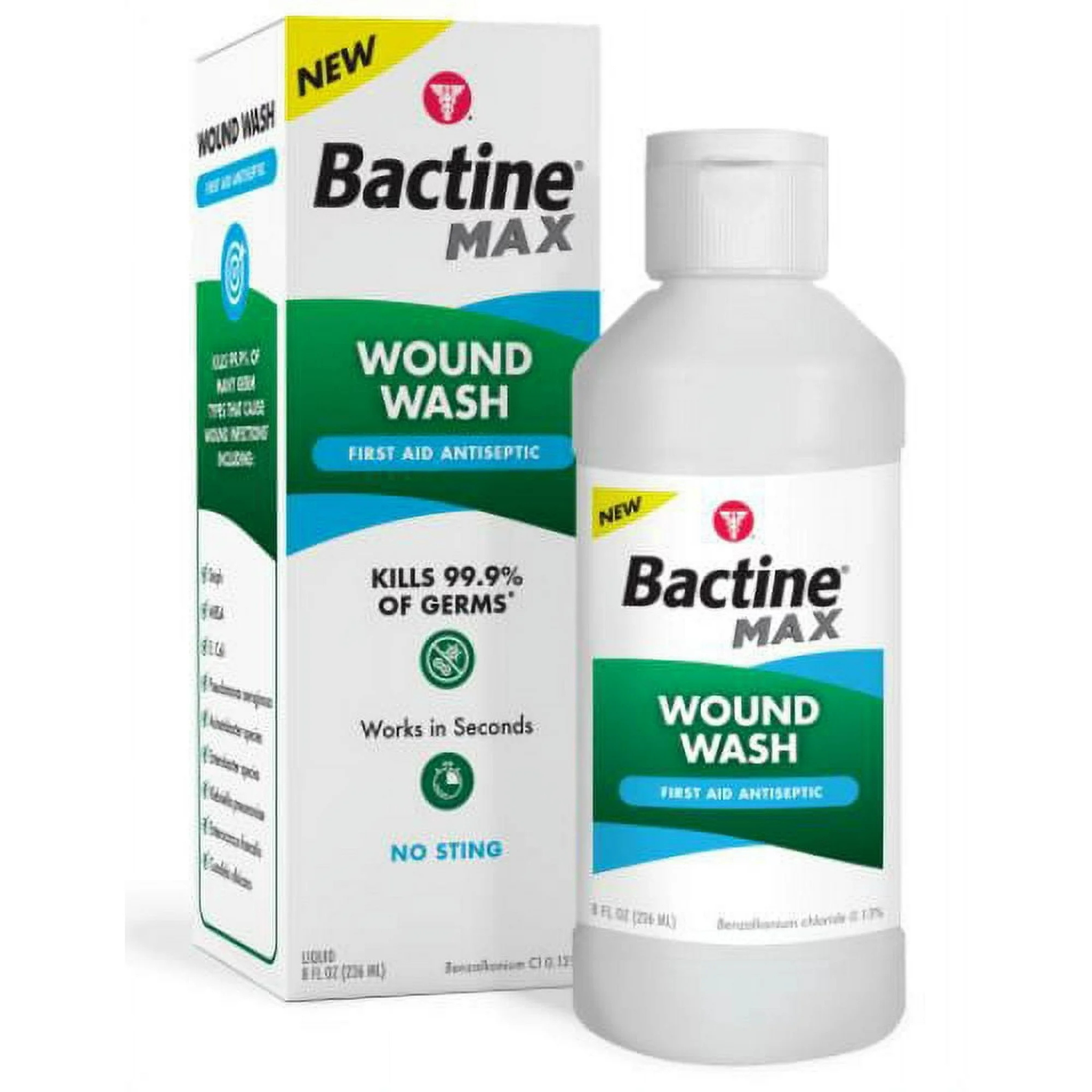 Bactine Max, First Aid Wound Wash, Antiseptic Liquid for Germ Protection and First Aid, 8 fl. oz.