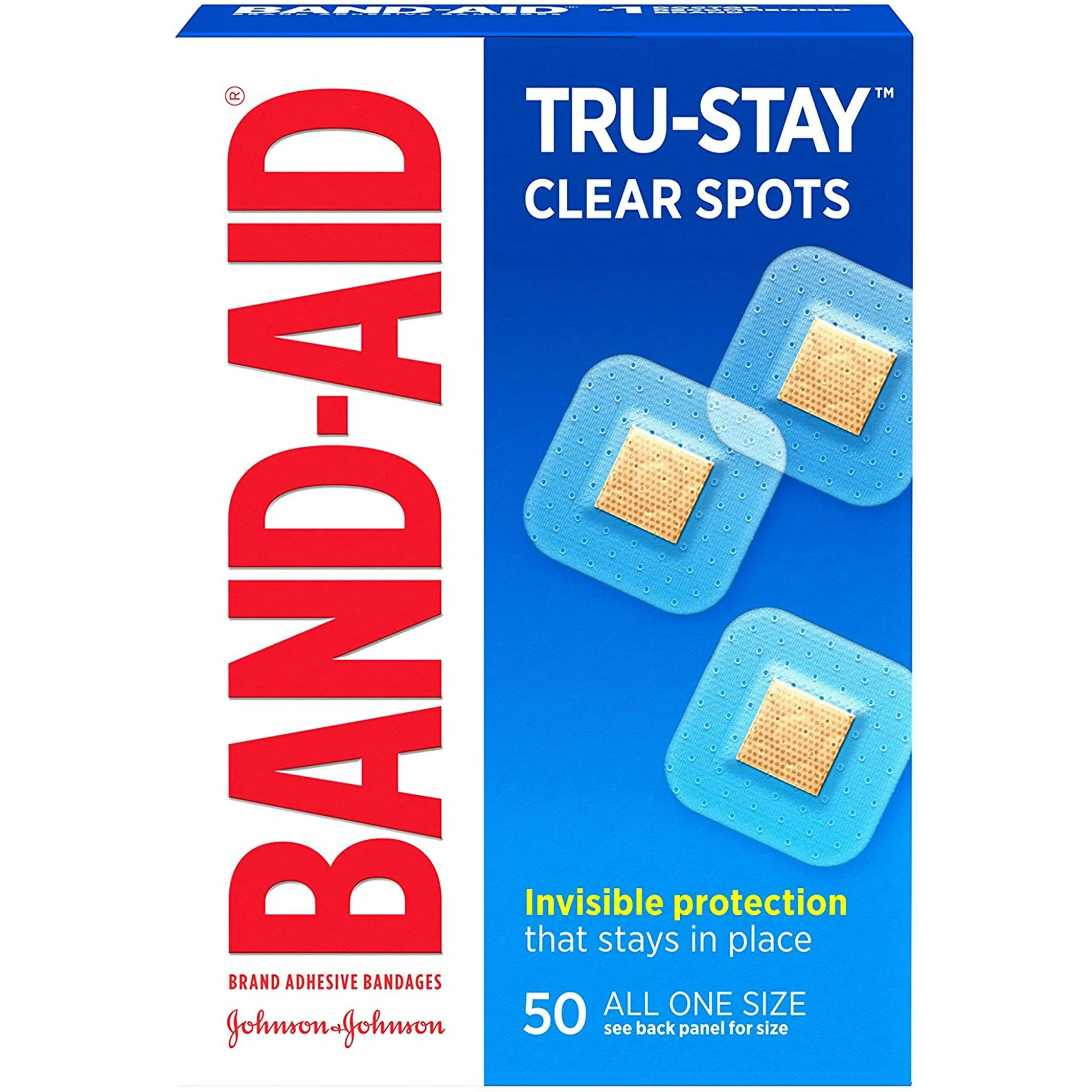 Band-Aid Brand Adhesive Bandages, Comfort-Flex Clear Spots, 50 Count