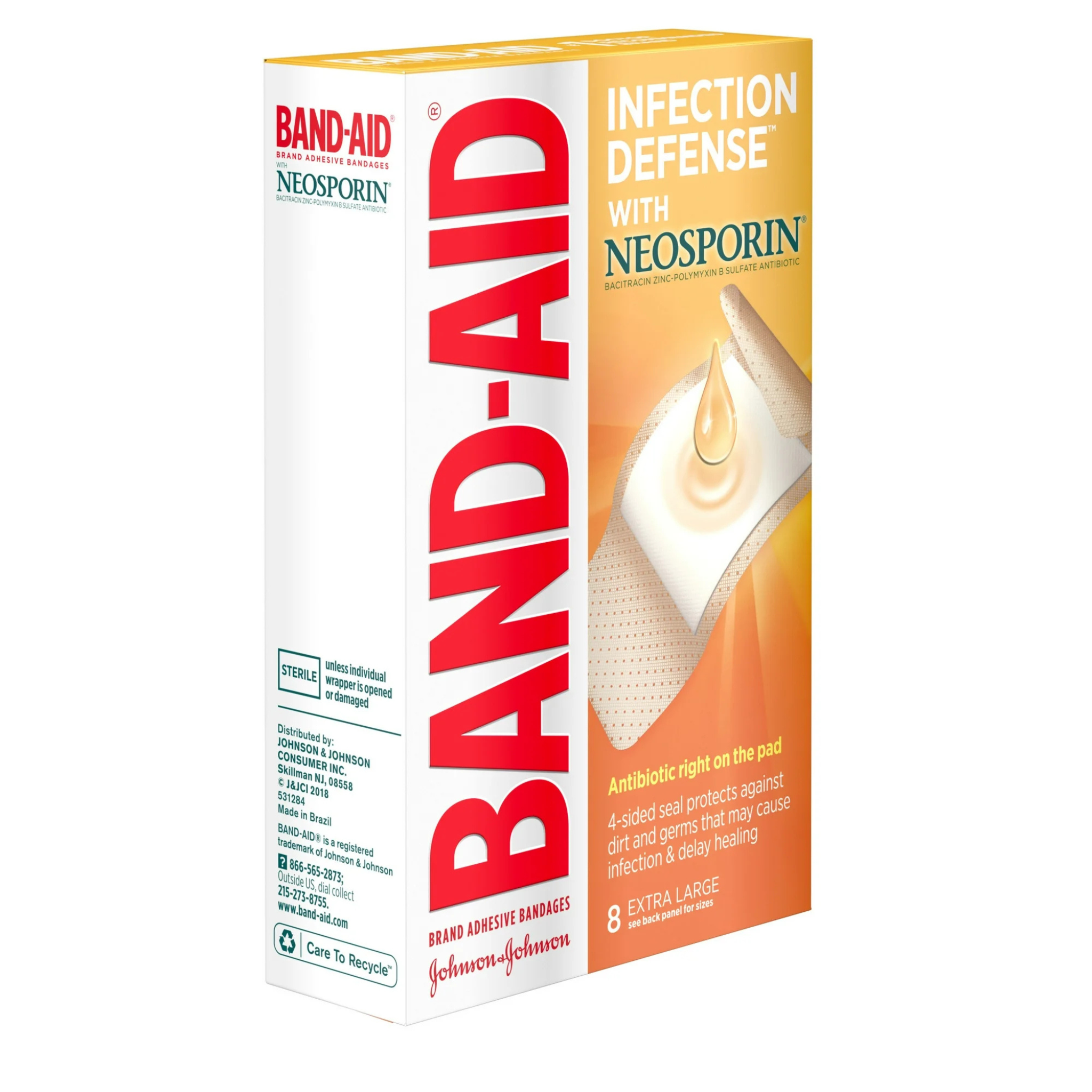 Band-Aid Brand Bandages with Neosporin Antibiotic, Extra Large, 8 Ct