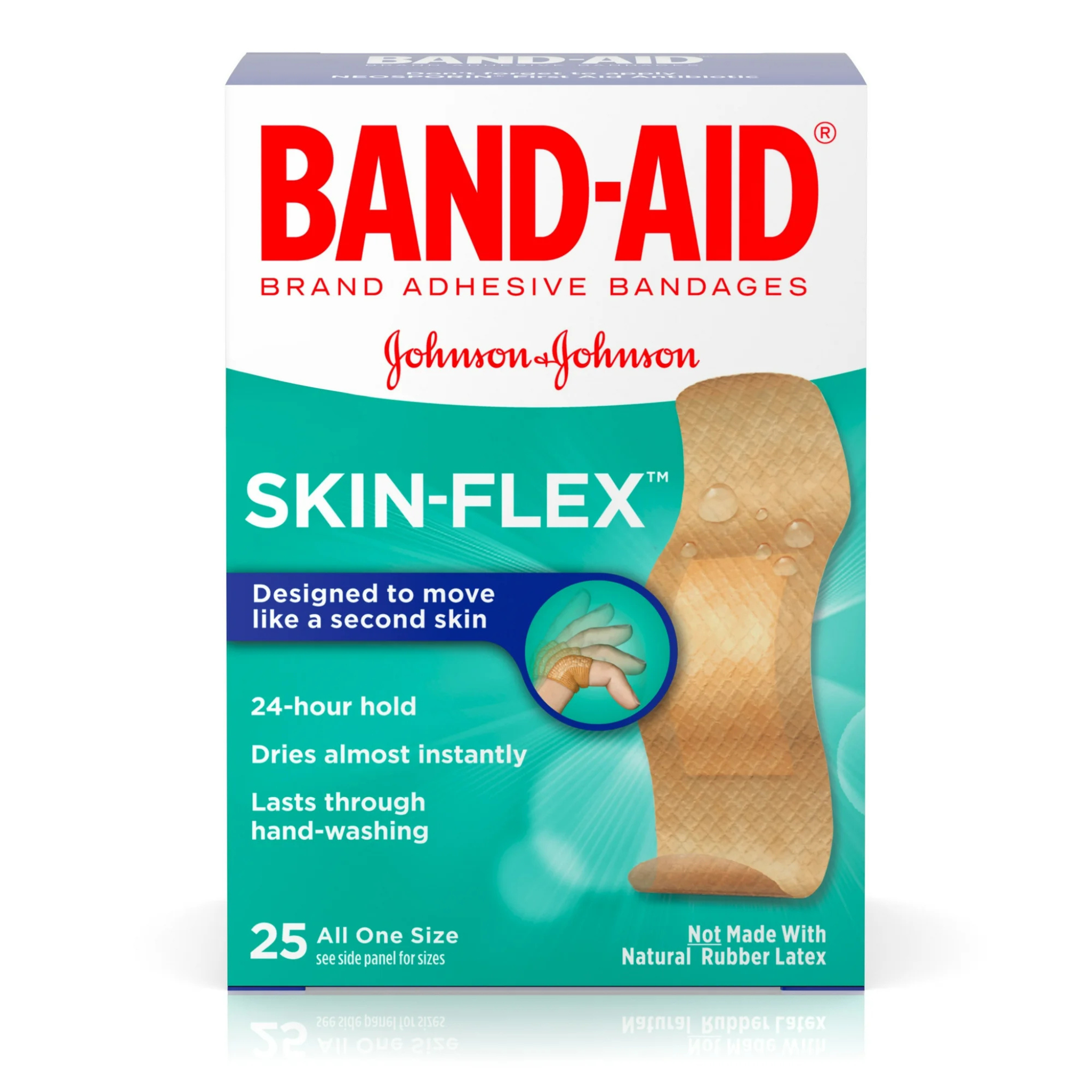 Band-Aid Brand Skin-Flex Adhesive Active Bandages, All One Size, 25 Ct