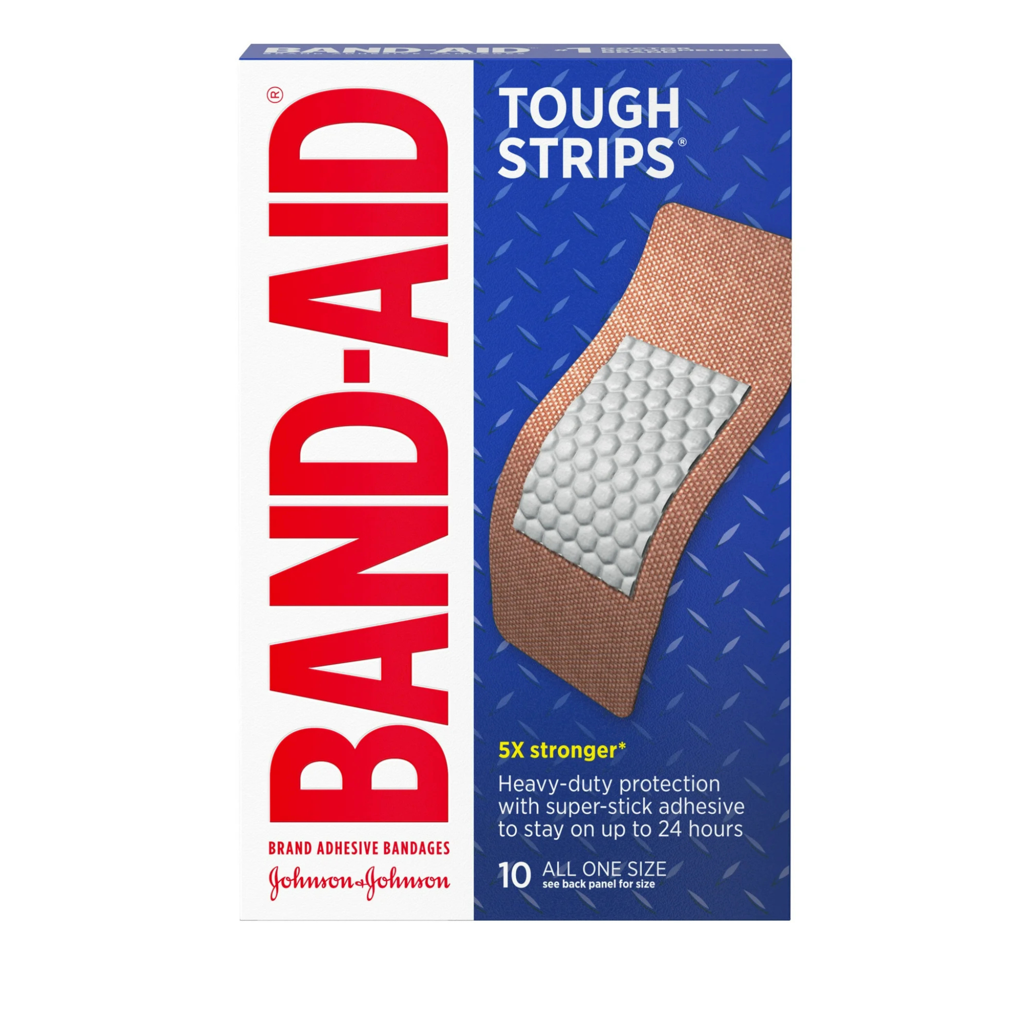 Band-Aid Brand Tough Strips Adhesive Wound Bandage, Extra Large, 10 Ct