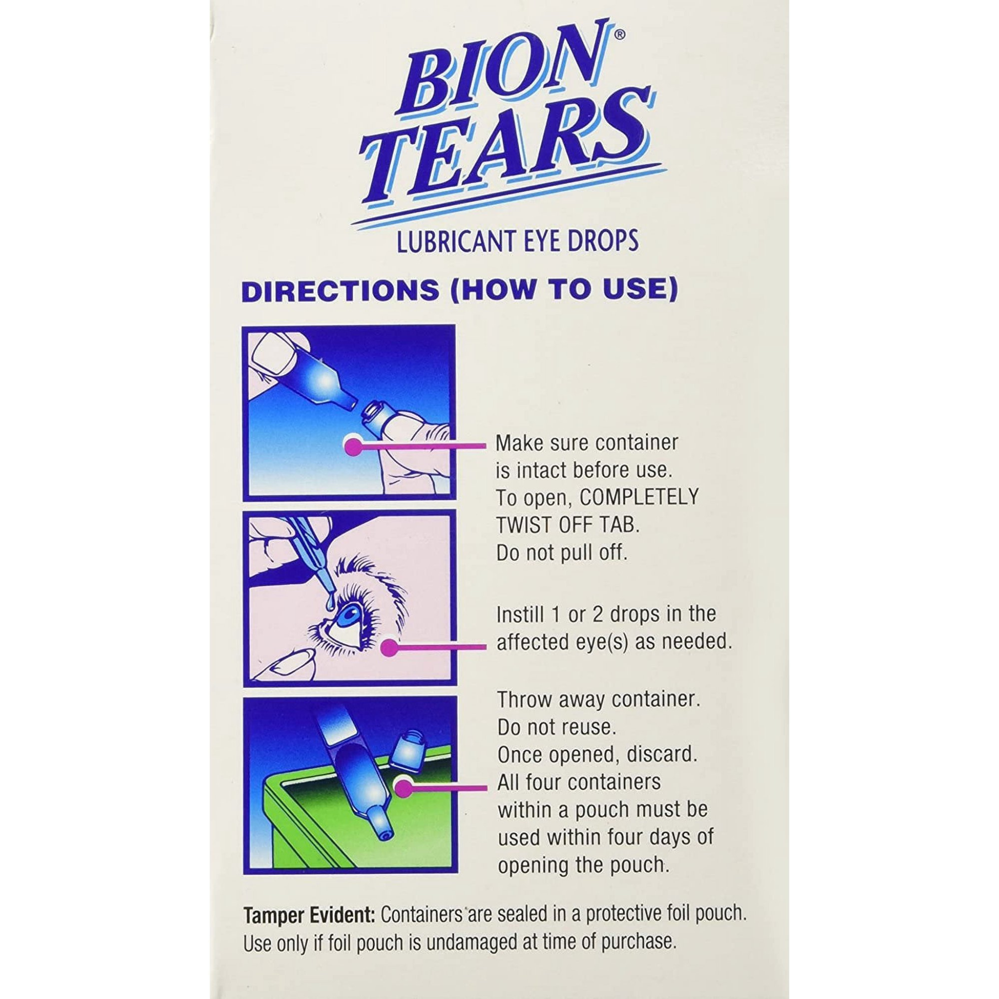 Bion Tears Lubricant Eye Drops, Single-Use Vials - 28 Count