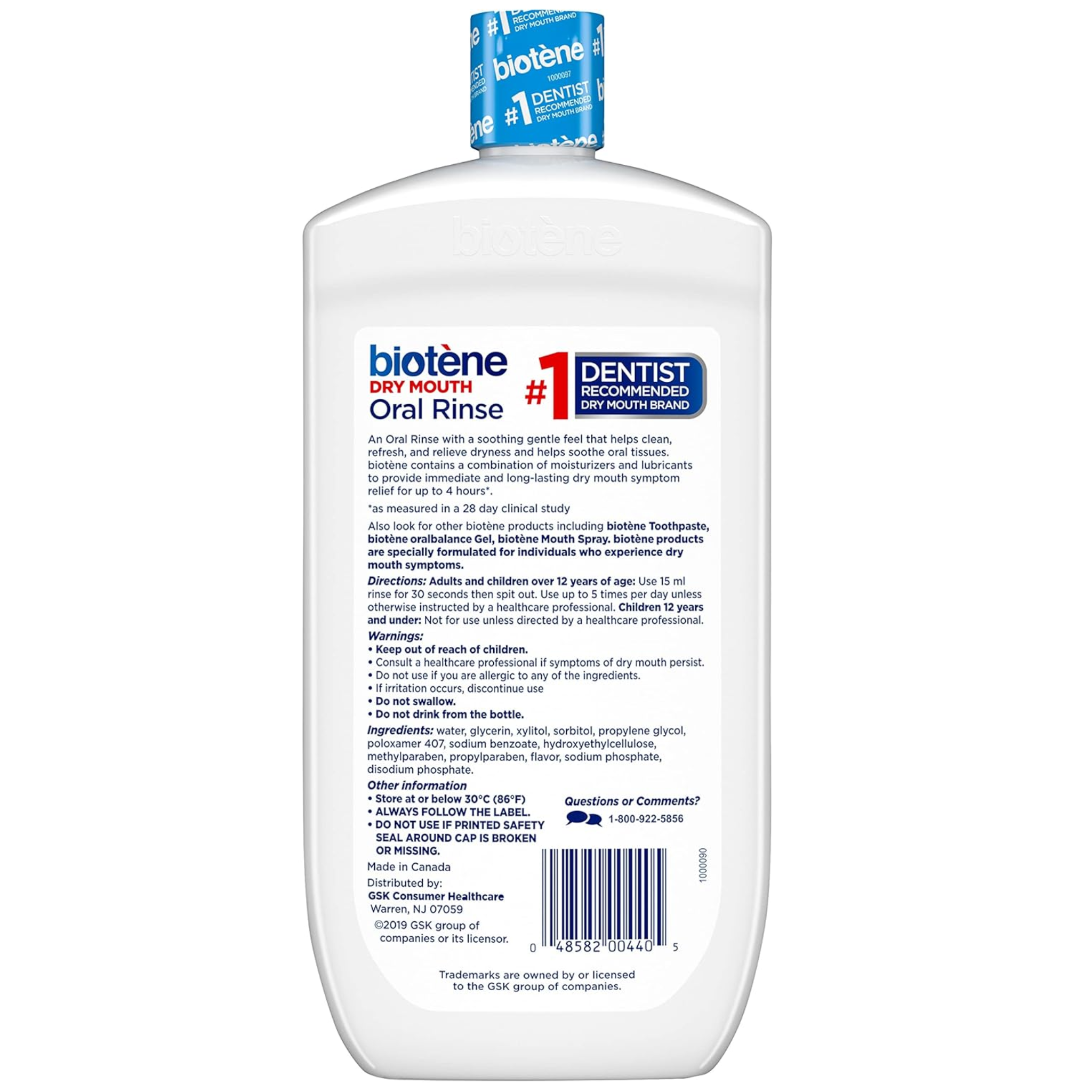 Biotene, Oral Rinse Moisturizing Mouthwash, Dry Mouth Relief, Mint, for Children & Adults, 16 fl oz