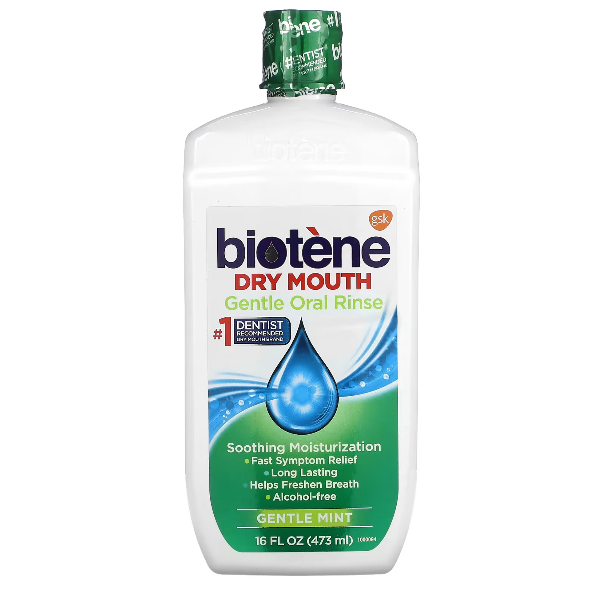 Biotene, Gentle Moisturizing Oral Rinse Mouthwash, Dry Mouth Relief, Mint, for Children & Adults, 16 fl oz