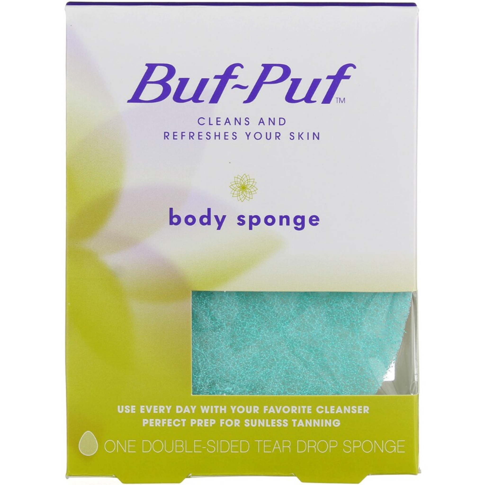 Buf-Puf, Double-Sided Body Sponge, Gentle and Effective Exfoliation for Soft Skin, 1 Count