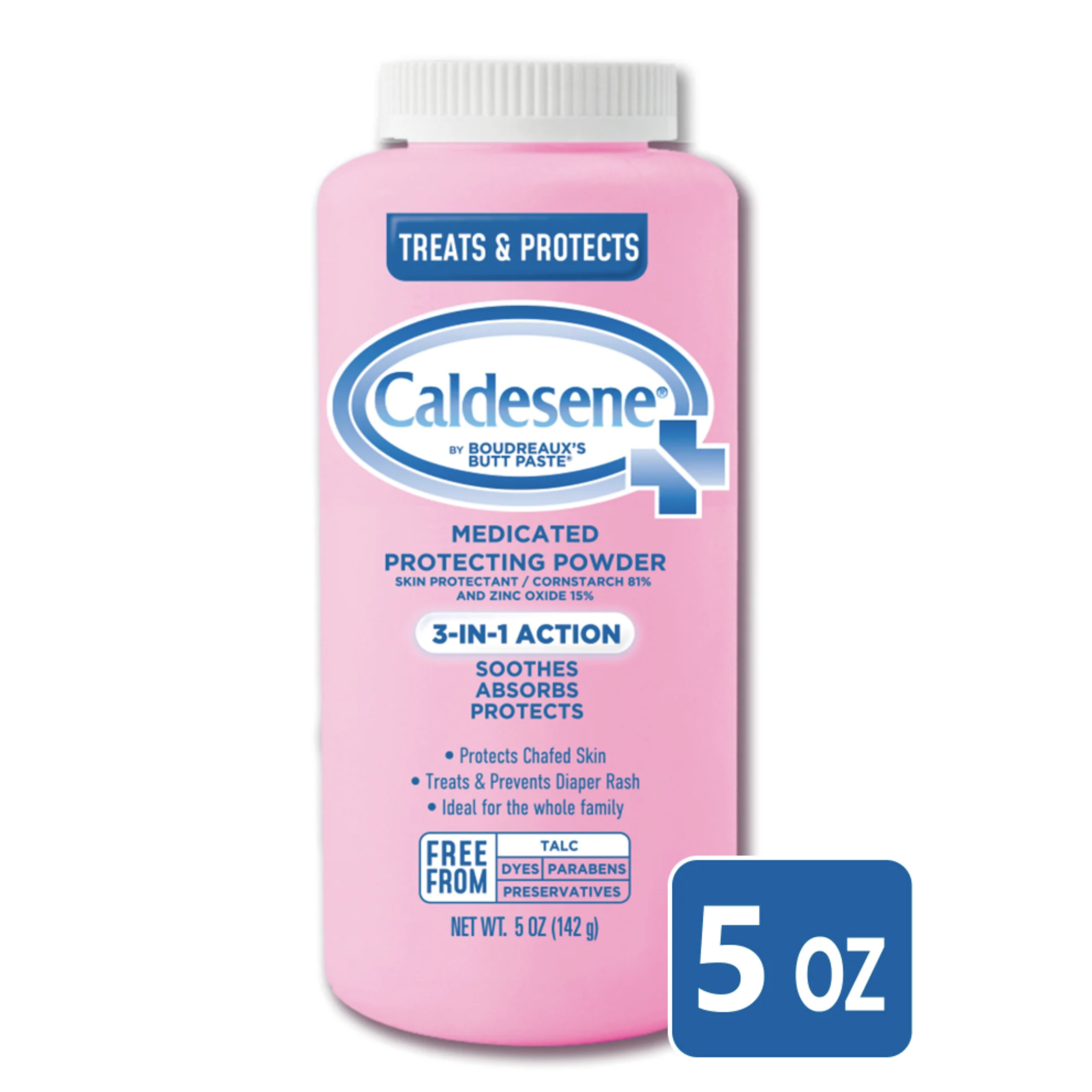 Caldesene Medicated Protecting Body Powder with Zinc Oxide and Cornstarch, Talc Free, 5 oz