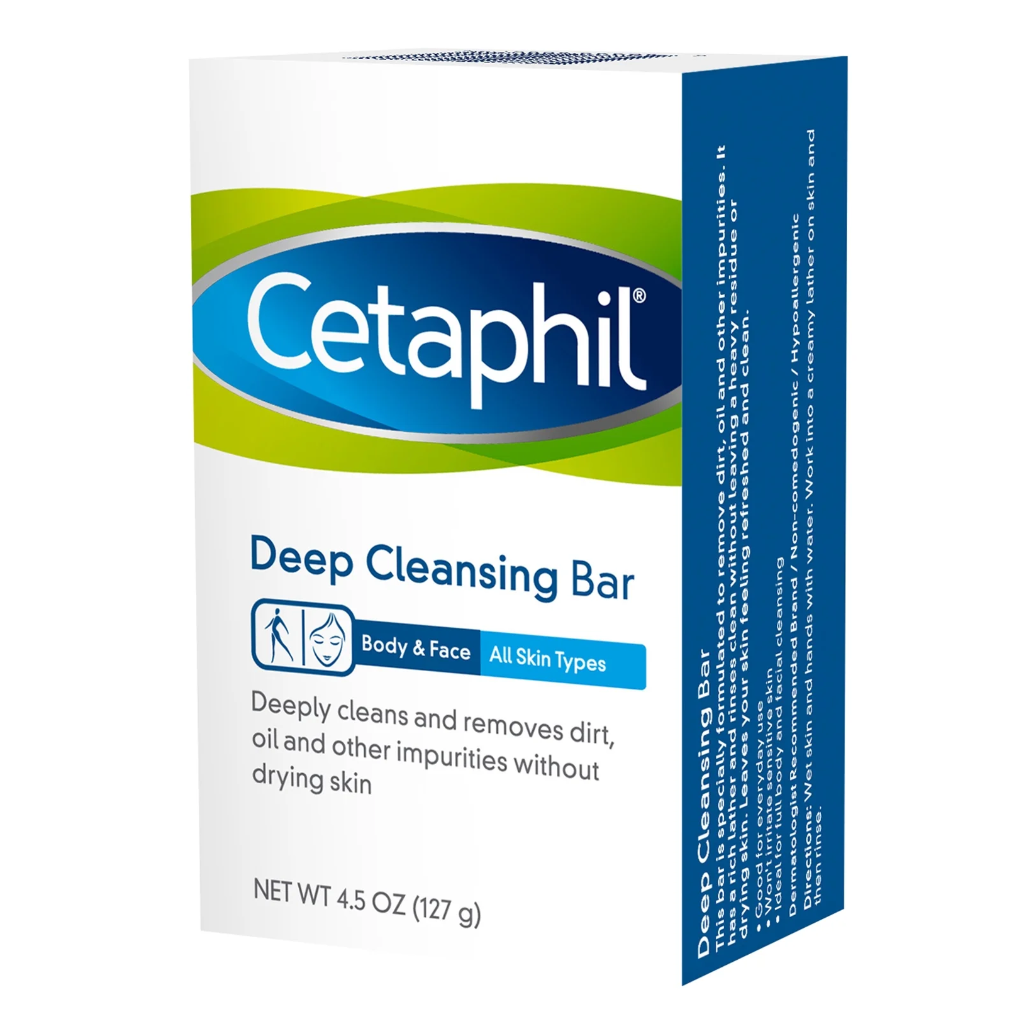 Cetaphil®, Deep Cleansing Bar, Gentle Yet Effective Cleanser for All Skin Types, 4.5 oz