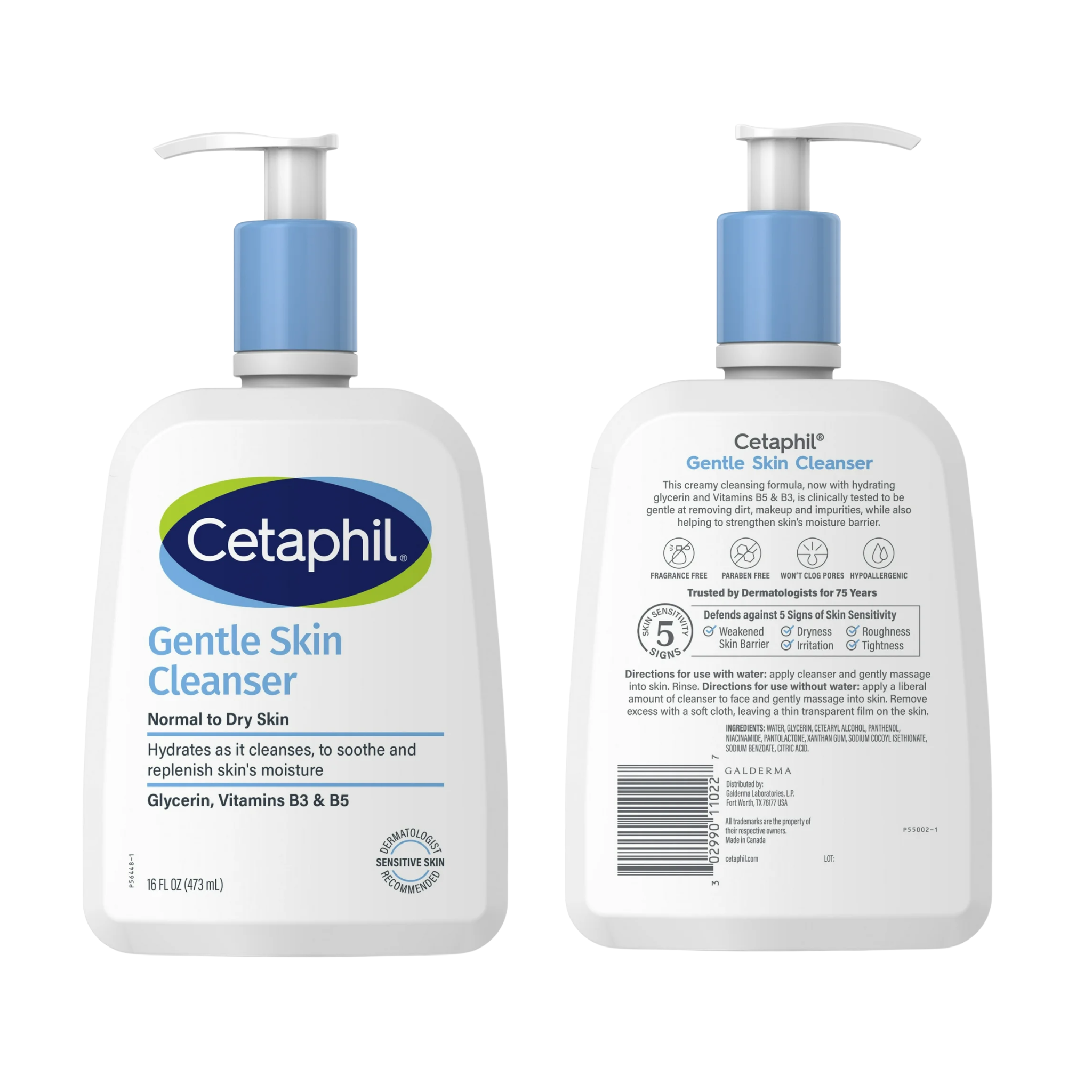 Cetaphil, Hydrating Gentle Skin Cleanser, Face Wash for Dry to Normal Sensitive Skin, 16 oz