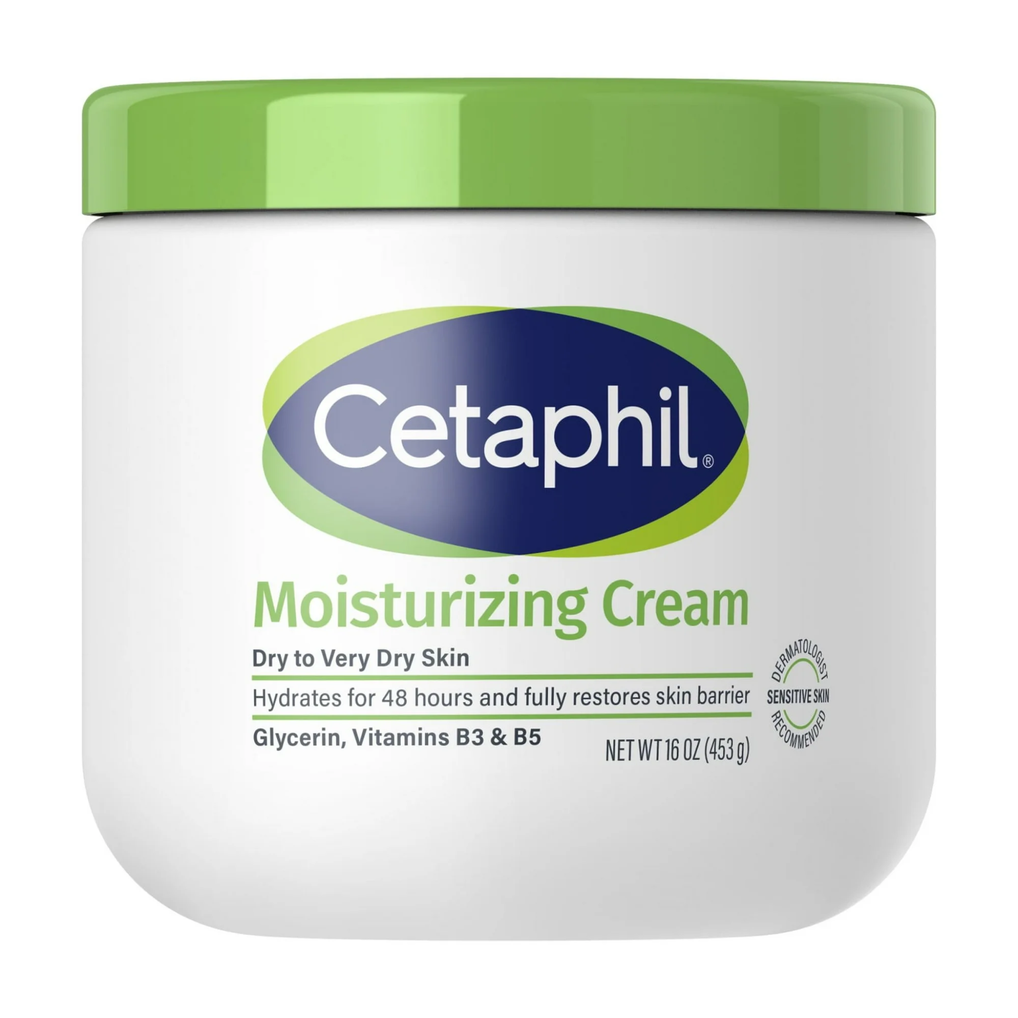 Cetaphil, Moisturizing Cream for Very Dry Skin, Unscented, Long-Lasting Hydration for Soft Skin, 16 fl oz