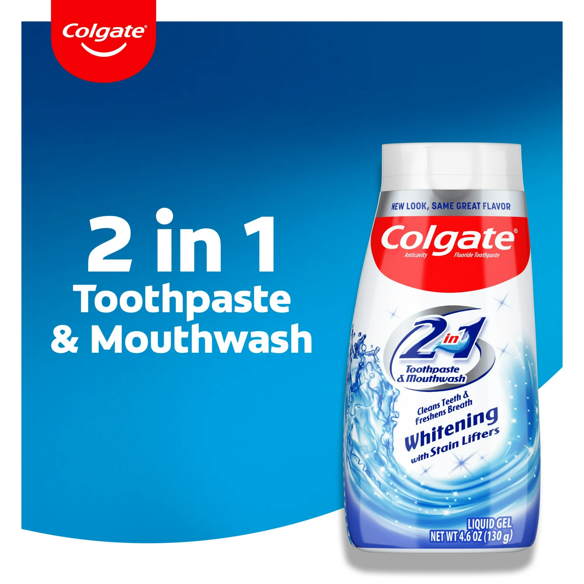 Colgate, 2 in 1 Toothpaste and Whitening Mouthwash, Mint Flavor for Freshness and Stain Removal, 4.6 oz Squeeze Bottle