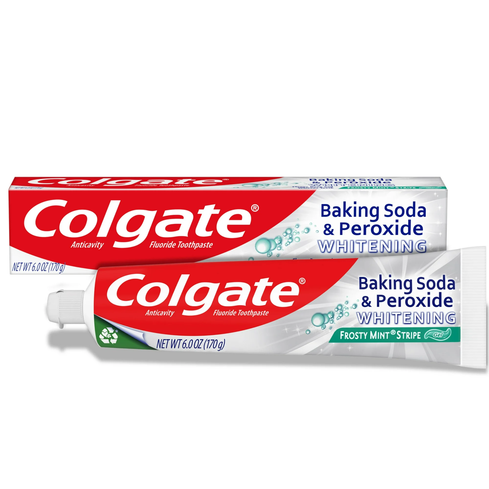 Colgate, Baking Soda and Peroxide Whitening Toothpaste Gel, Frosty Mint Flavor for Brightening and Fresh Breath, 6 oz Tube