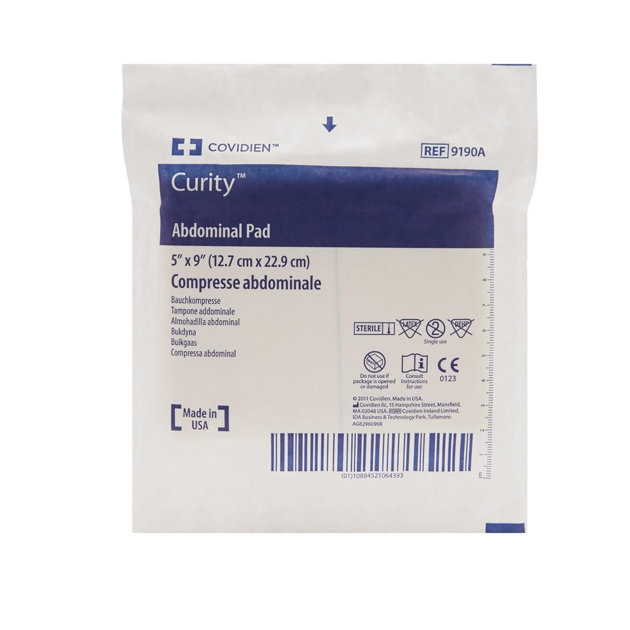 Covidien 9190A Curity Abdominal Pads, Sterile, 5" x 9" (Pack of 36)