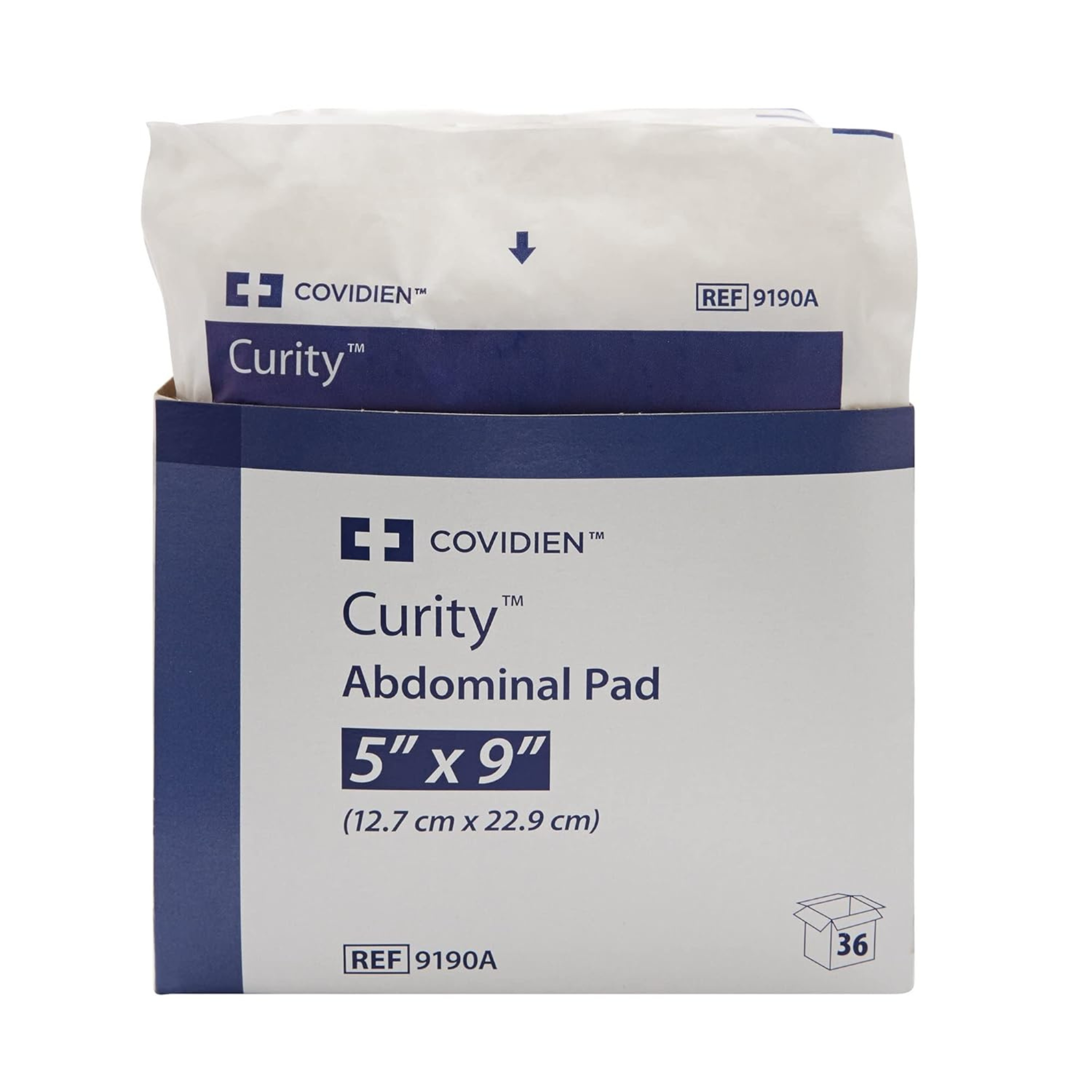 Covidien 9190A Curity Abdominal Pads, Sterile, 5" x 9" (Pack of 36)