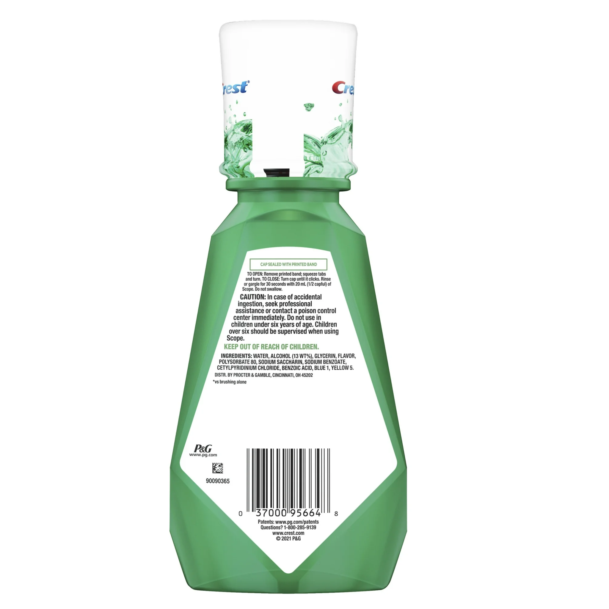 Crest, Scope Outlast Mouthwash, Fresh Mint Flavor for Long-Lasting Fresh Breath, 500mL