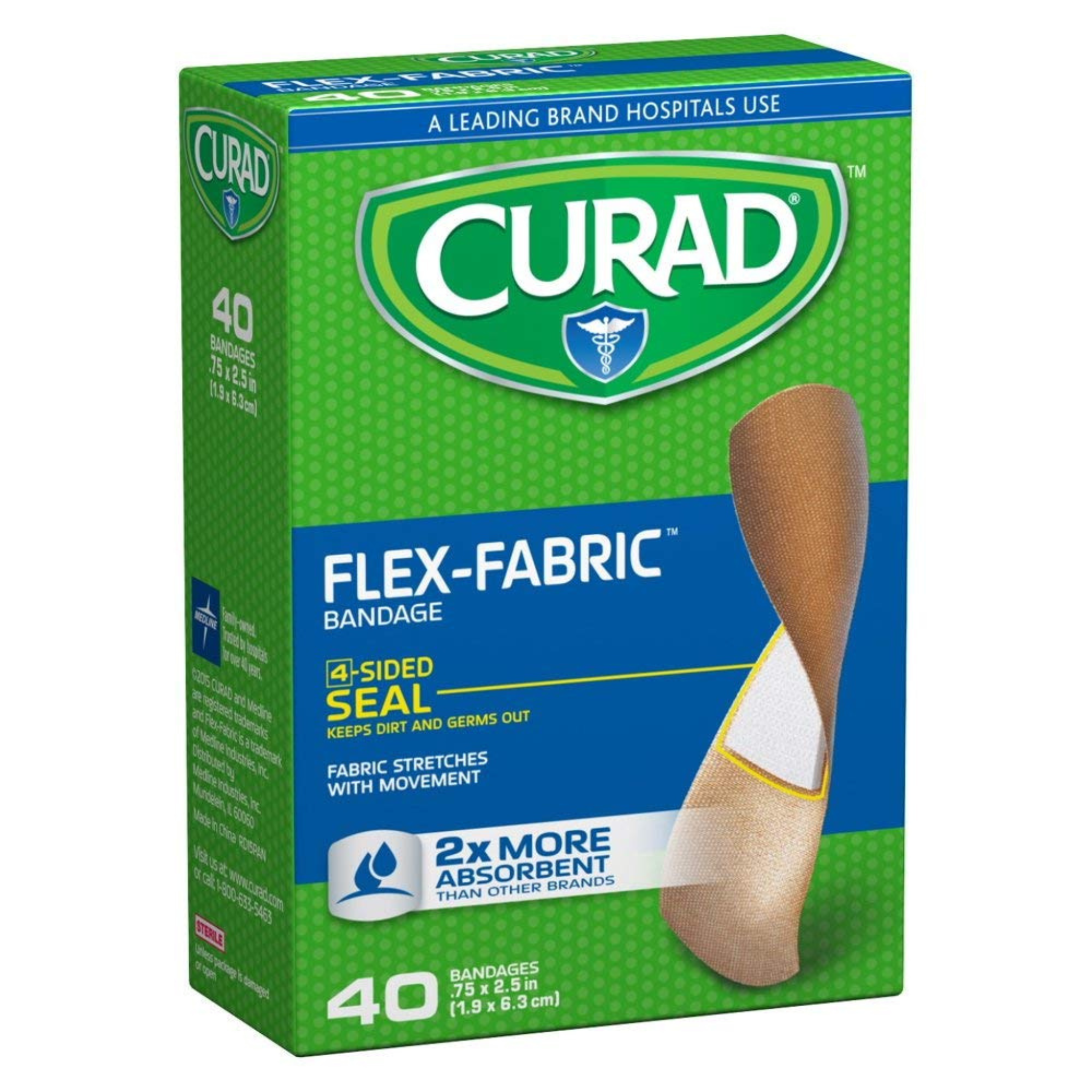 Curad Flex Fabric Bandages, Tan, 40 Ct