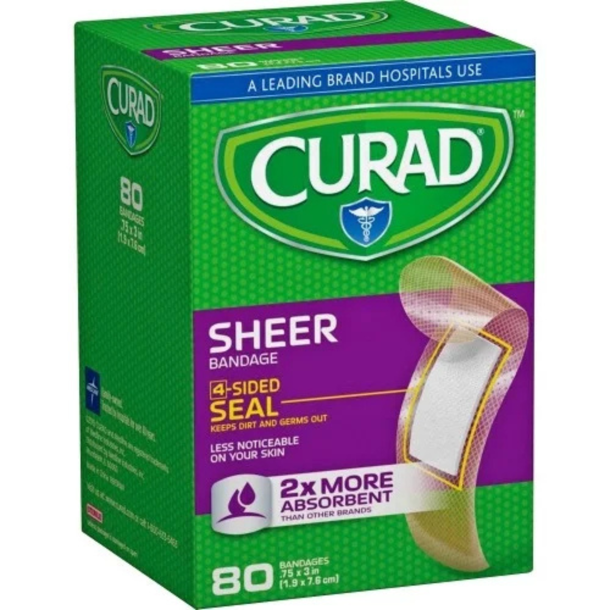 Curad Sheer Bandage Strips, 80 ct