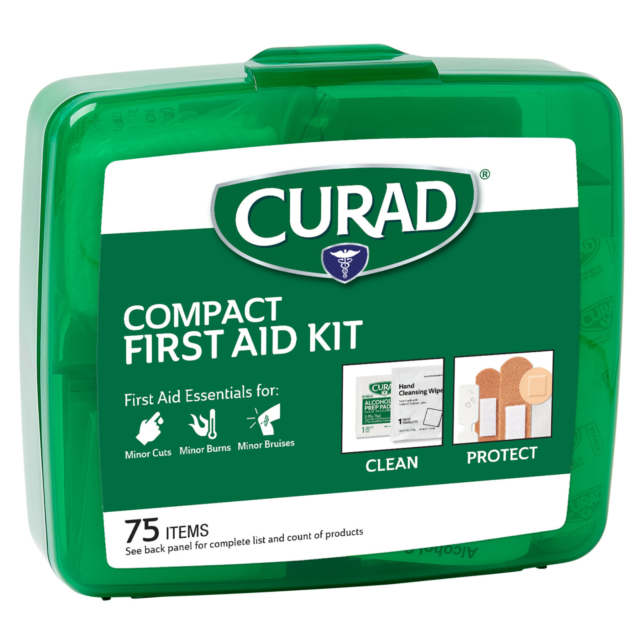 Curad, Compact First Aid Kit, Portable and Essential Emergency Supplies, 75 Count