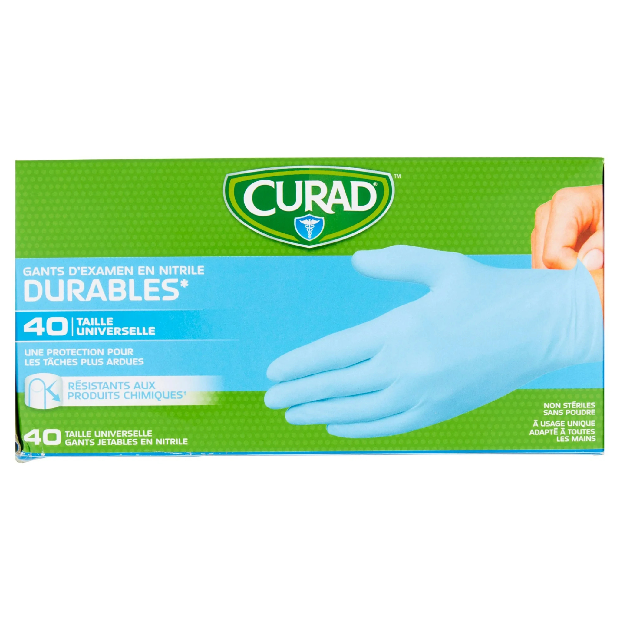 Curad, Durable Nitrile Exam Gloves, Flexible and Reliable Protection, OSFM, 40 Count