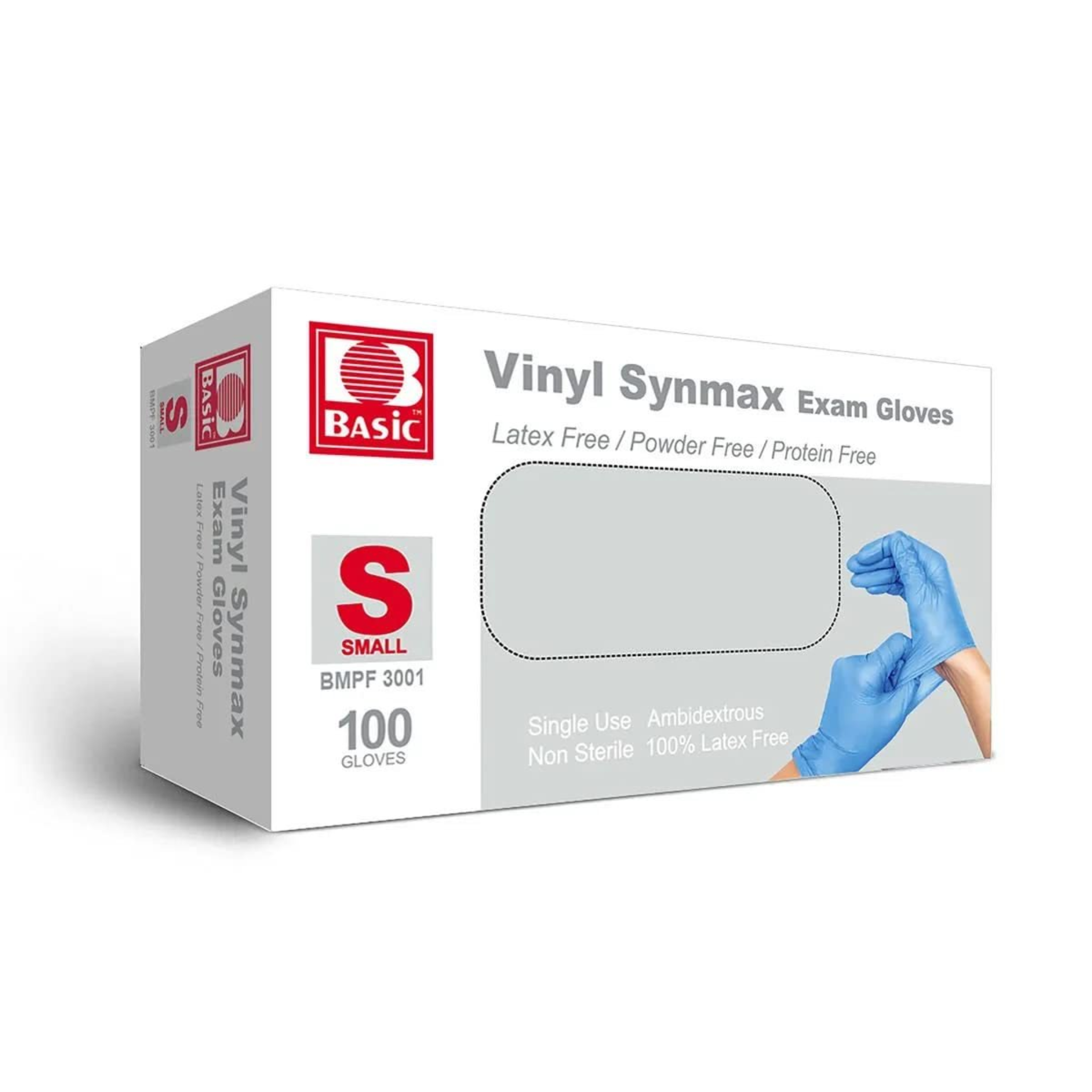 Dazone, Synmax Vinyl Nitrile Exam Gloves, Disposable and Durable, Latex-Free and Powder-Free, Small, 100/Box, Blue