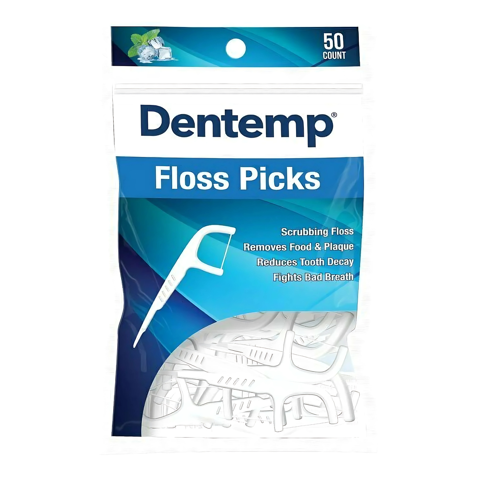 Dentemp, Floss Picks, Convenient and Effective for Plaque Removal, 50 Count