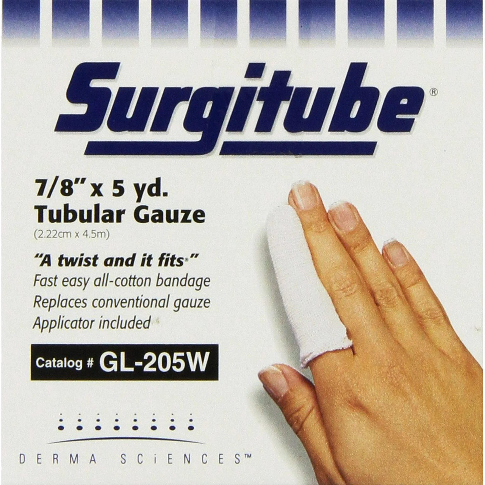 Derma Sciences, Surgitube Tubular Bandage, Flexible and Secure Dressing for Wound Care, Size 2 7/8 in. x 5 yds