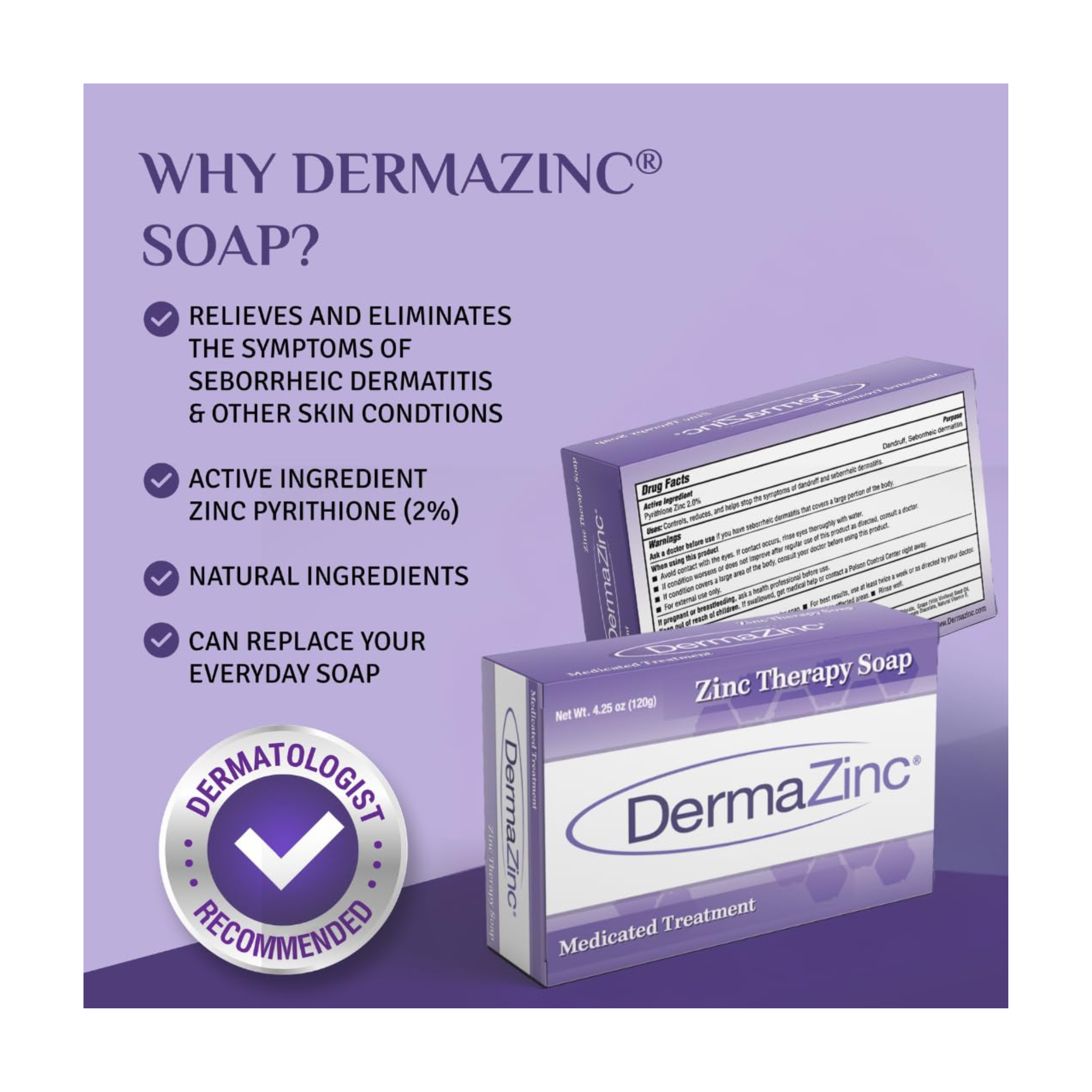 Dermazinc®, Zinc Therapy Medicated Soap, 4.25 oz