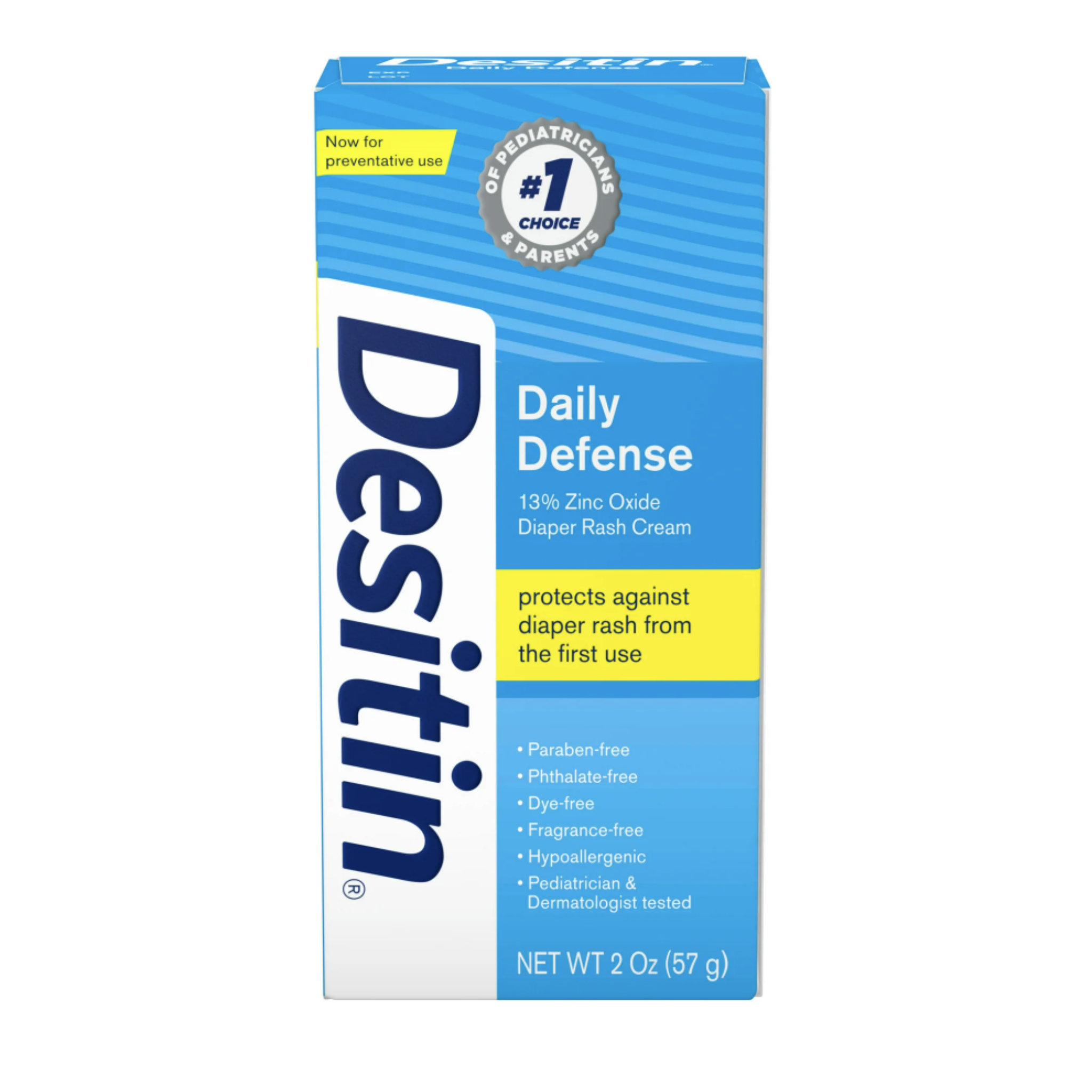 Desitin Daily Defense Baby Diaper Rash Cream, Travel Size, 2 oz