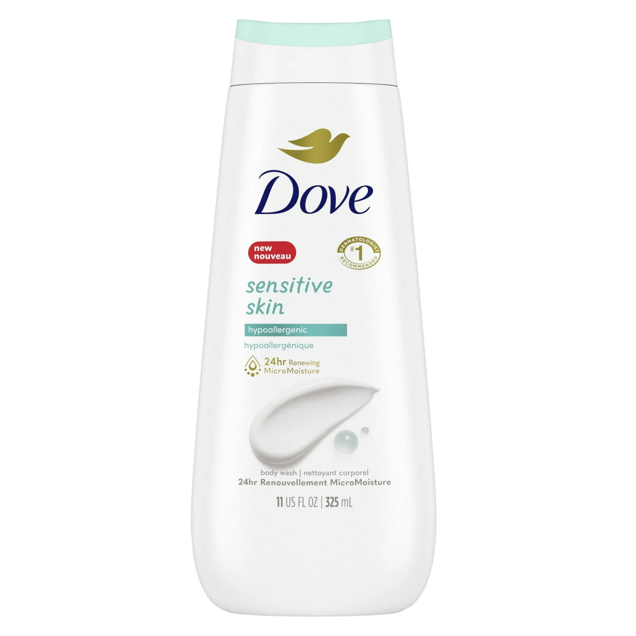 Dove®, Sensitive Skin Body Wash, Hypoallergenic and Moisturizing Cleanser for Gentle Care, 11 oz