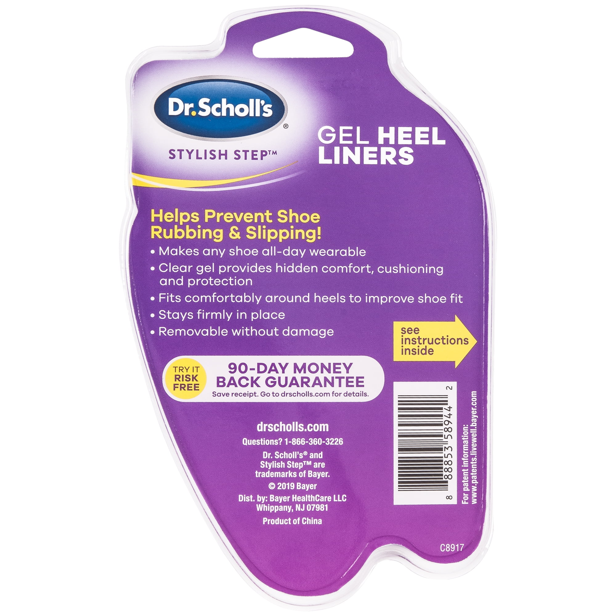 Dr. Scholl’s, Gel Heel Liners, Comfortable Cushioning to Prevent Shoe Rubbing and Slipping, 1 Pair