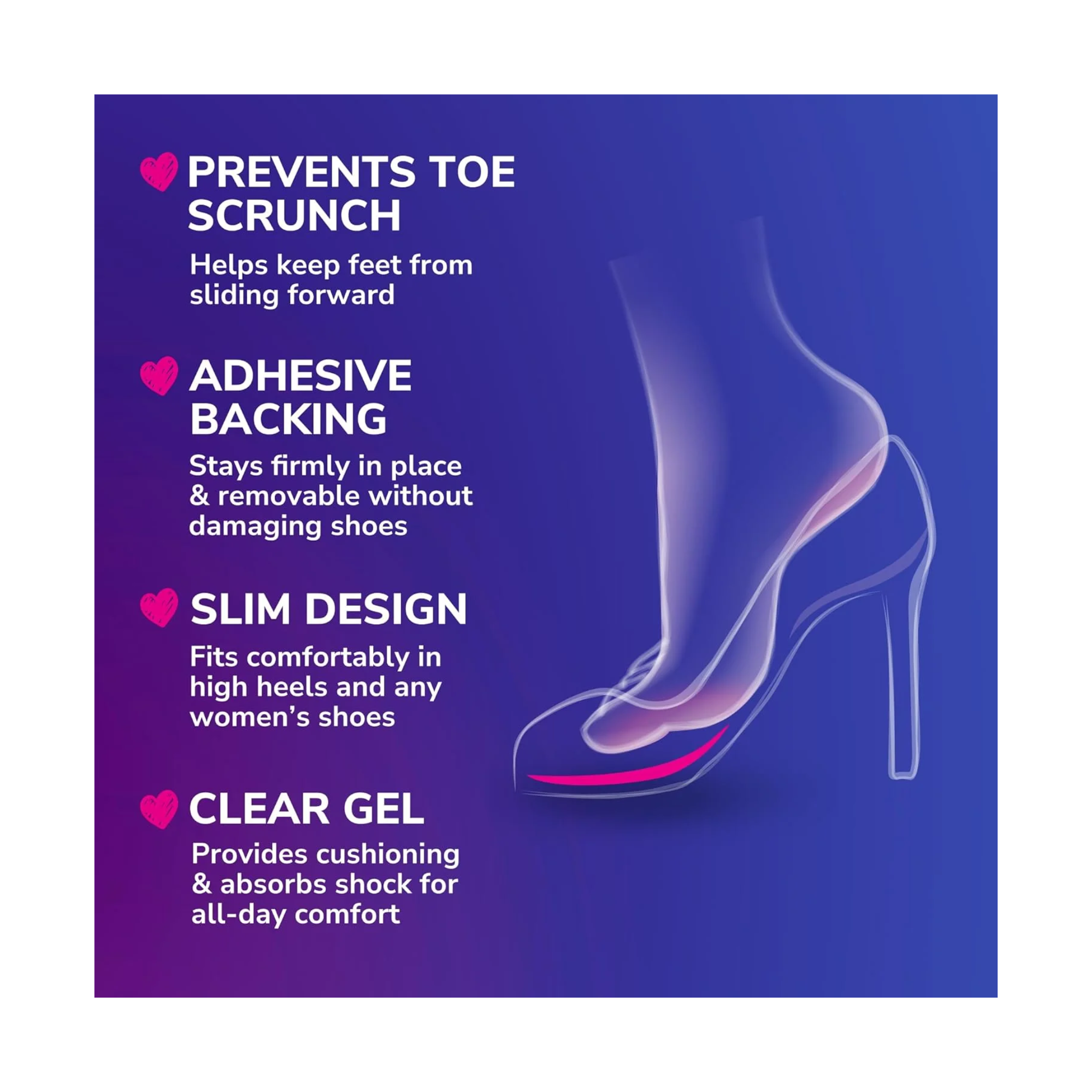 Dr. Scholl's, Love Your Heels & Wedges Ball of Foot Cushions, All-Day Comfort with No-Slip Design, 1 Pair