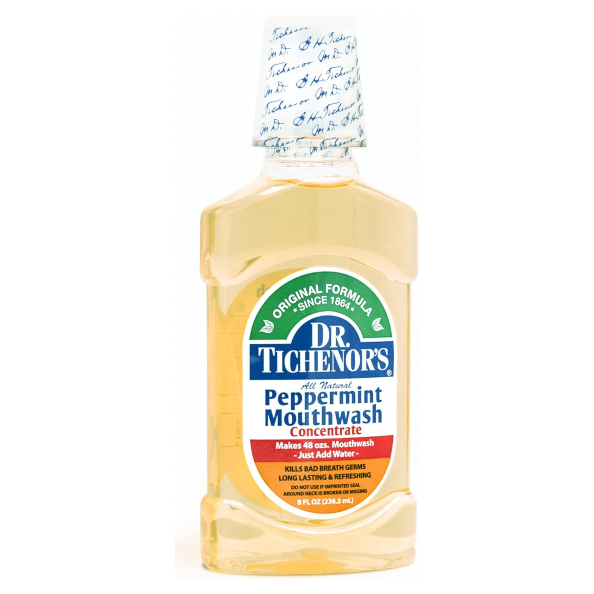 Dr. Tichenor's, Peppermint Mouthwash Concentrate, Minty Oral Rinse for Fresh Breath and Oral Health, 8 fl oz