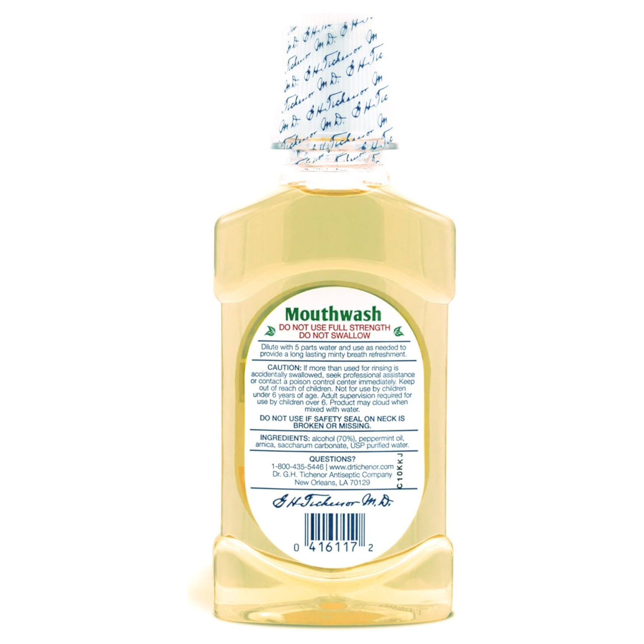 Dr. Tichenor's, Peppermint Mouthwash Concentrate, Minty Oral Rinse for Fresh Breath and Oral Health, 8 fl oz