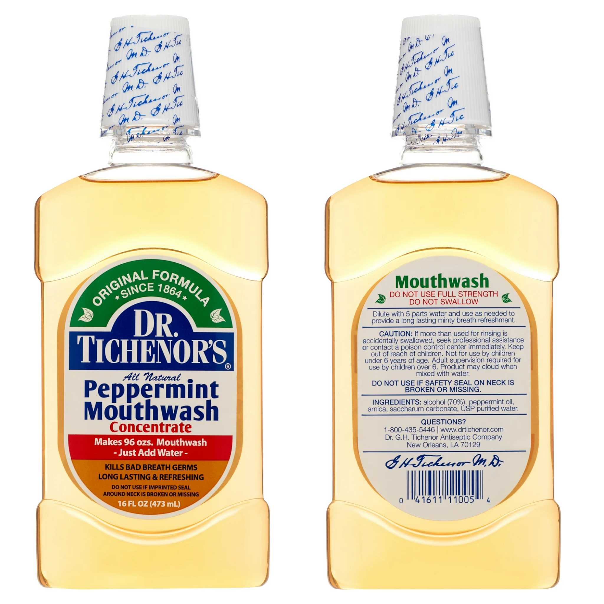 Dr. Tichenor's, Peppermint Antiseptic Mouthwash, Powerful and Refreshing Oral Care, 16 fl oz