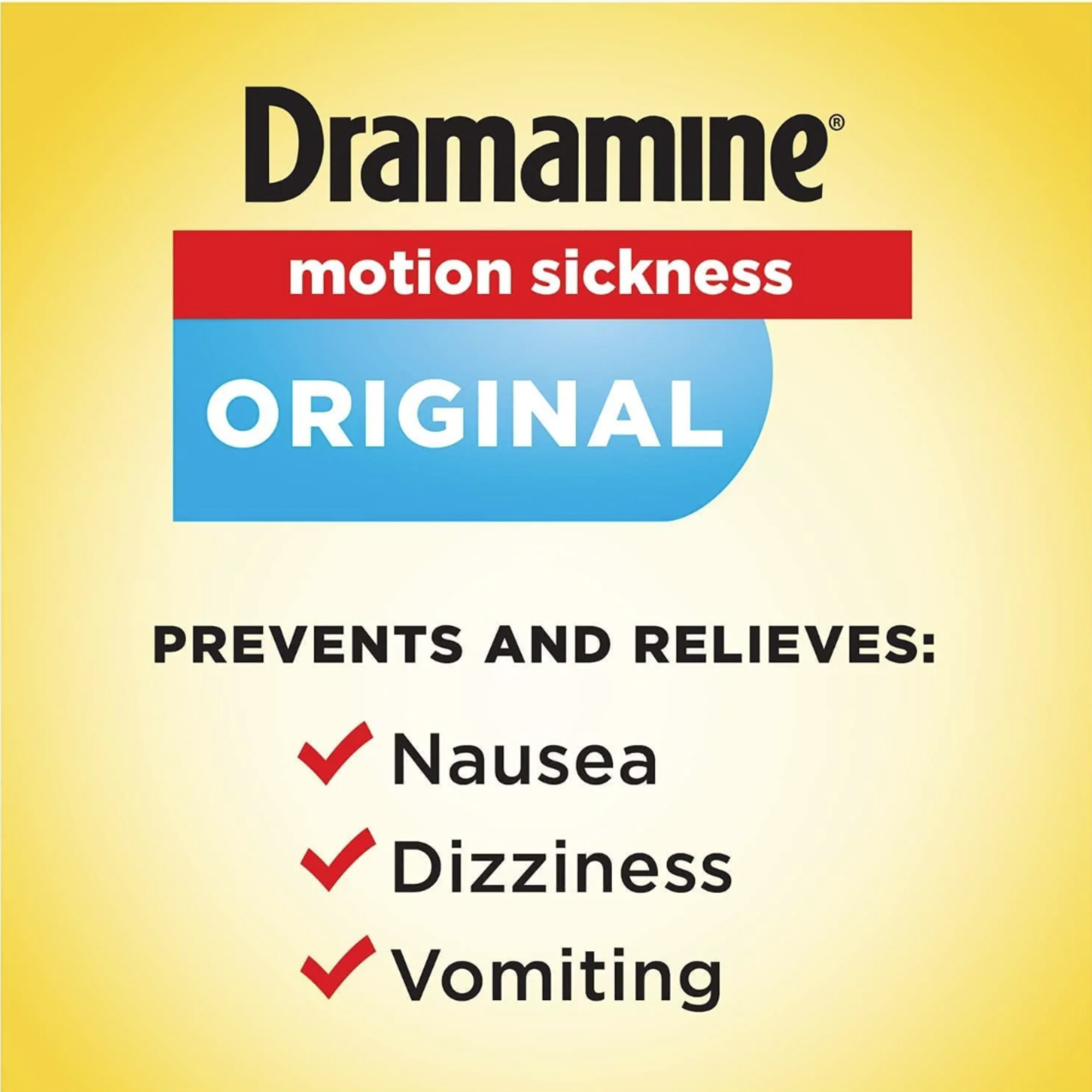 Dramamine Original, Motion Sickness Relief, Sensitive Stomach, 36 Count