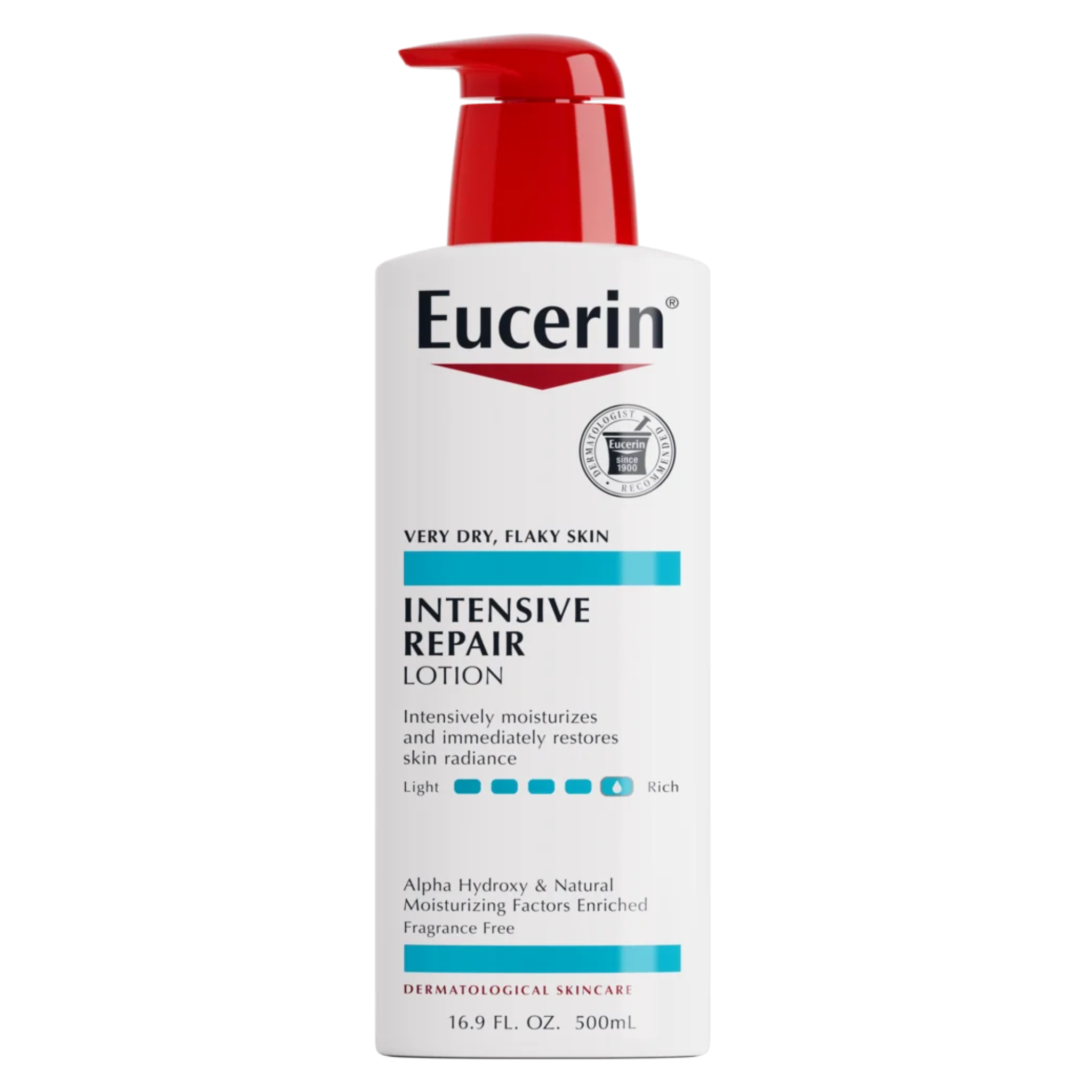 Eucerin, Intensive Repair Body Lotion, Triple-Action Moisturizer for Smooth and Hydrated Skin, Fragrance-Free, 16.9 fl oz Bottle